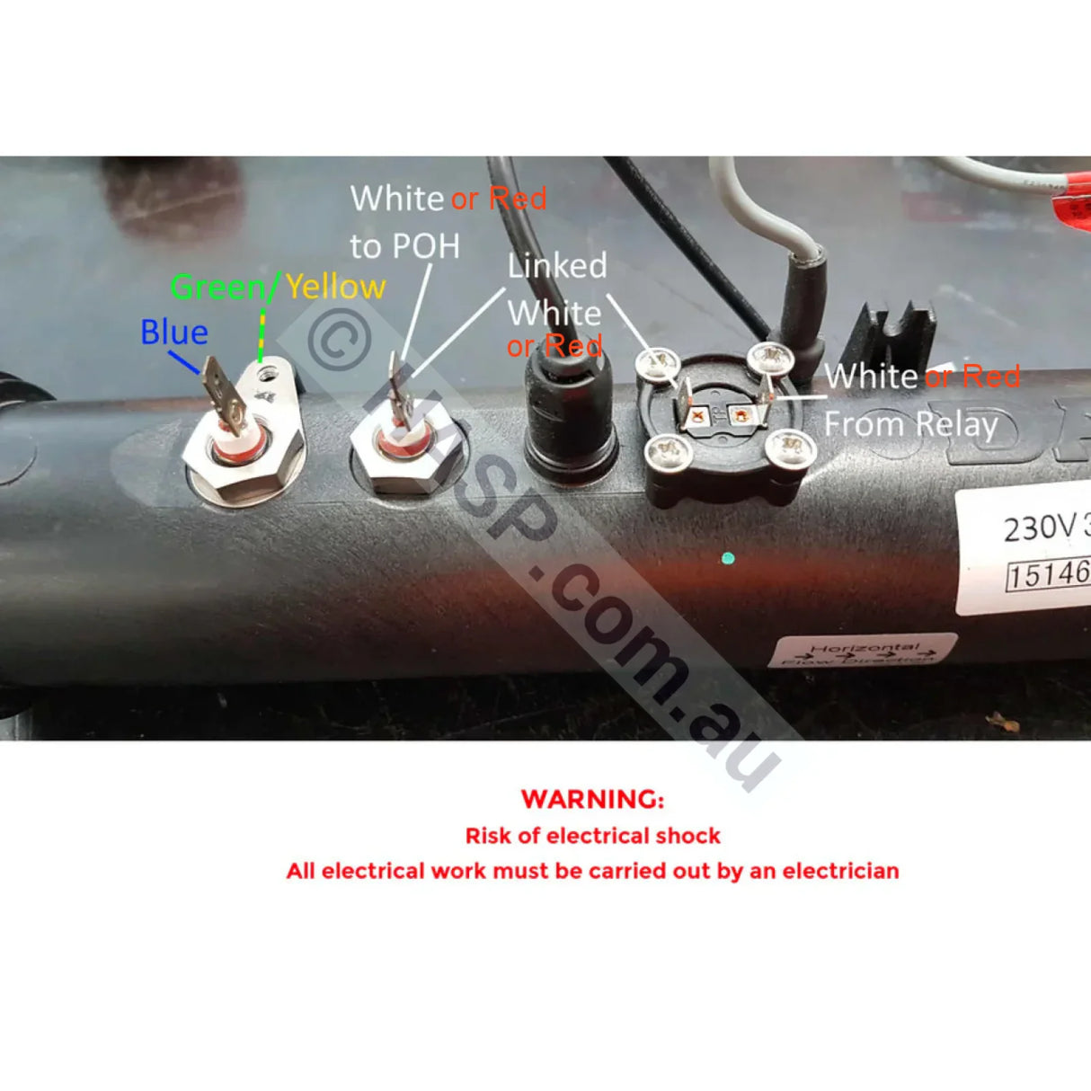 3.0kW Davey Spaquip Spa Power 600 601 800 Heater Element Tube Assembly Heaters