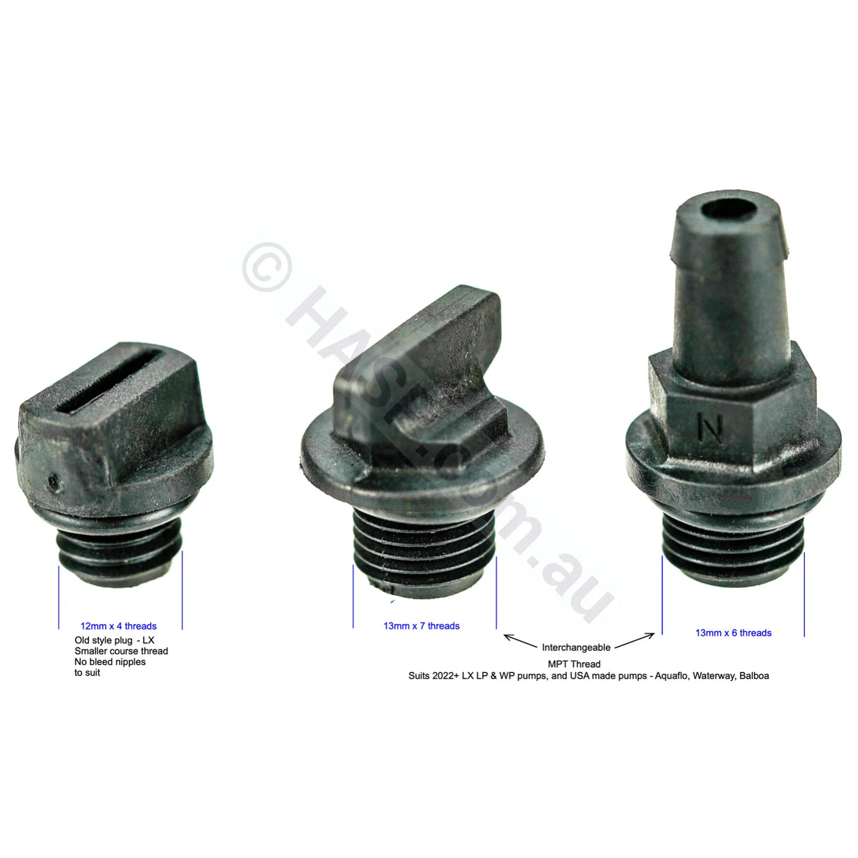 3/8’’ Barbed Air Bleed Plug and Oring for Spa Jet Booster Pumps Pool & Spa