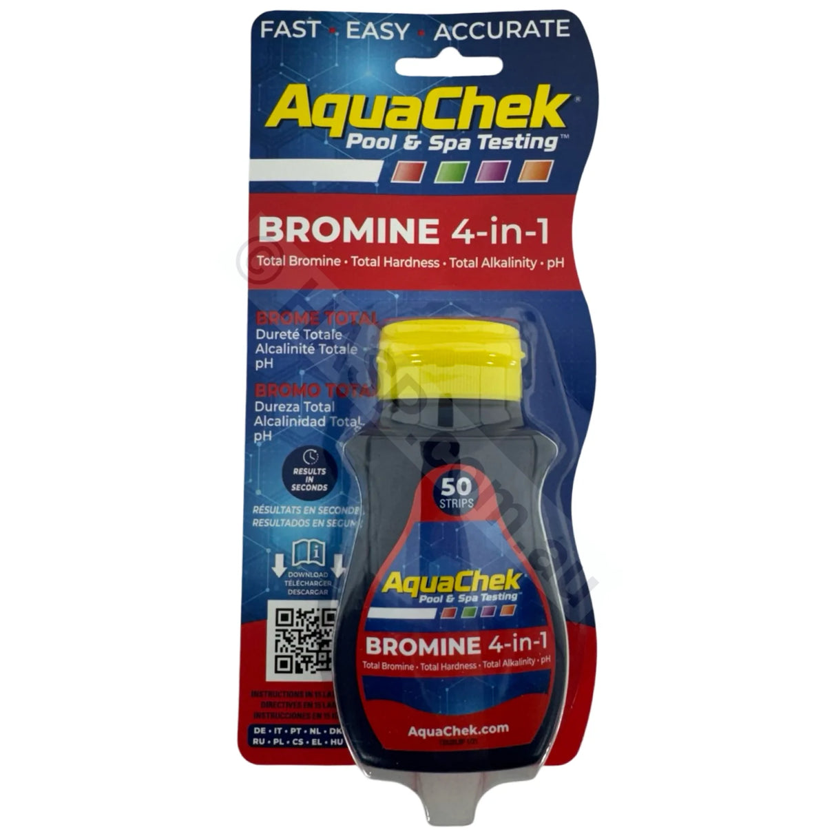 Aquachek Bromine 4 In 1 Test Strips - Ph Total Alkalinity Hardness Chemicals