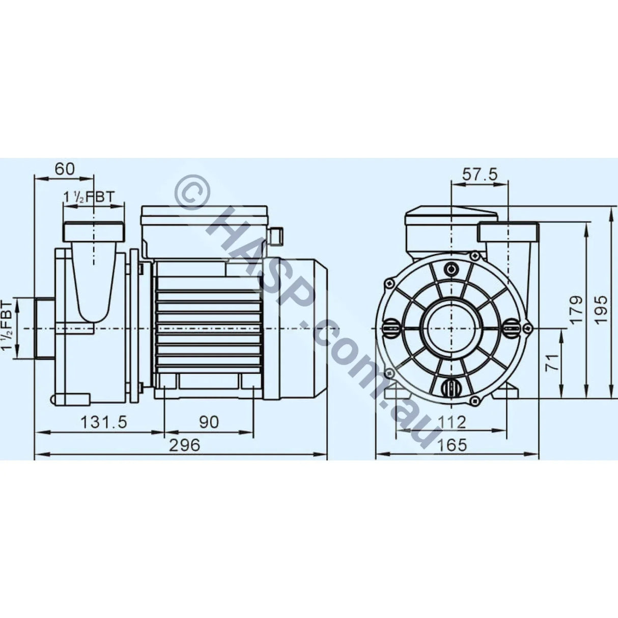 SXC35 Spa Circulation Pump - 3-Pin AU plug configuration