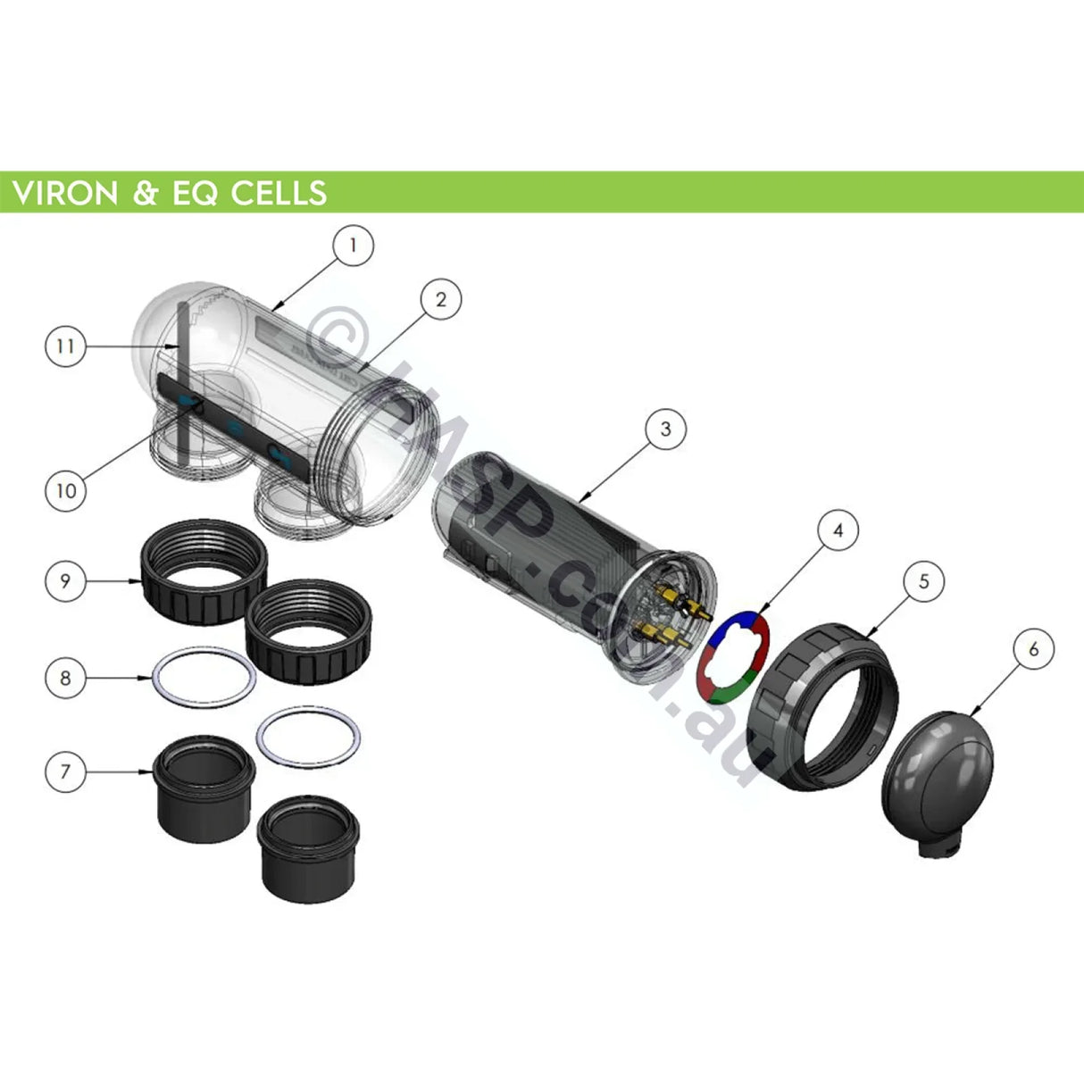 Astralpool E-Series VX Viron/Viron eQuilibrium Cell Nut 70390 - Genuine Chlorinator Spare Part