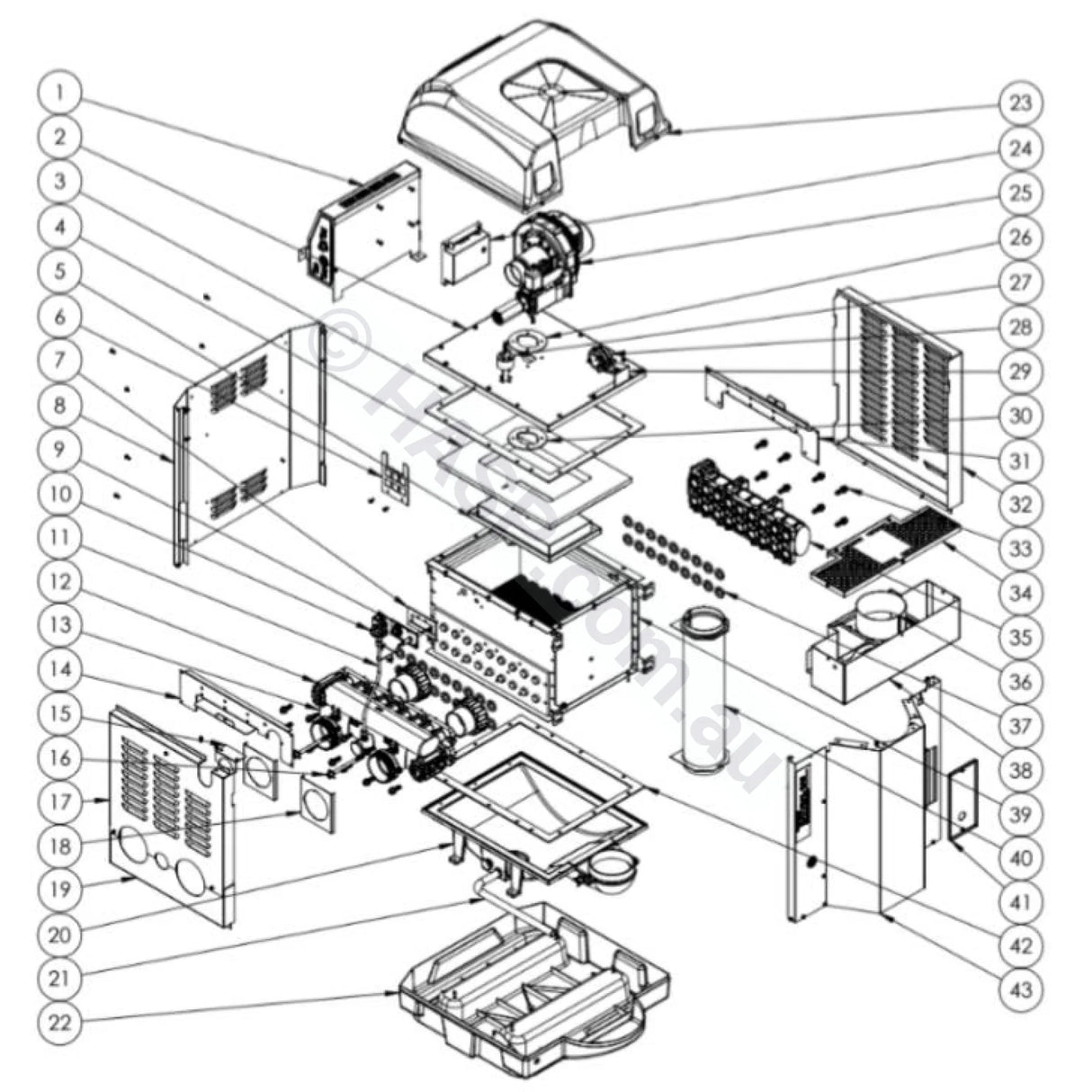 Astralpool ICI Gas Heater Spare Parts List - Heater and Spa Parts