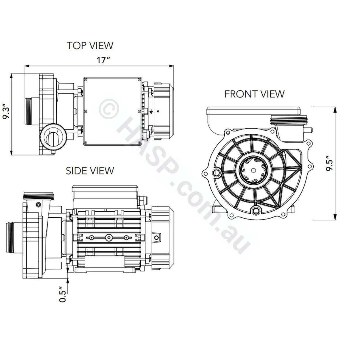Balboa SuperWow Vico Ultimax Spa Jet Booster Pumps - UM EME 4HPR / 2HP - 1 & 2 Speed Versions - Heater and Spa Parts