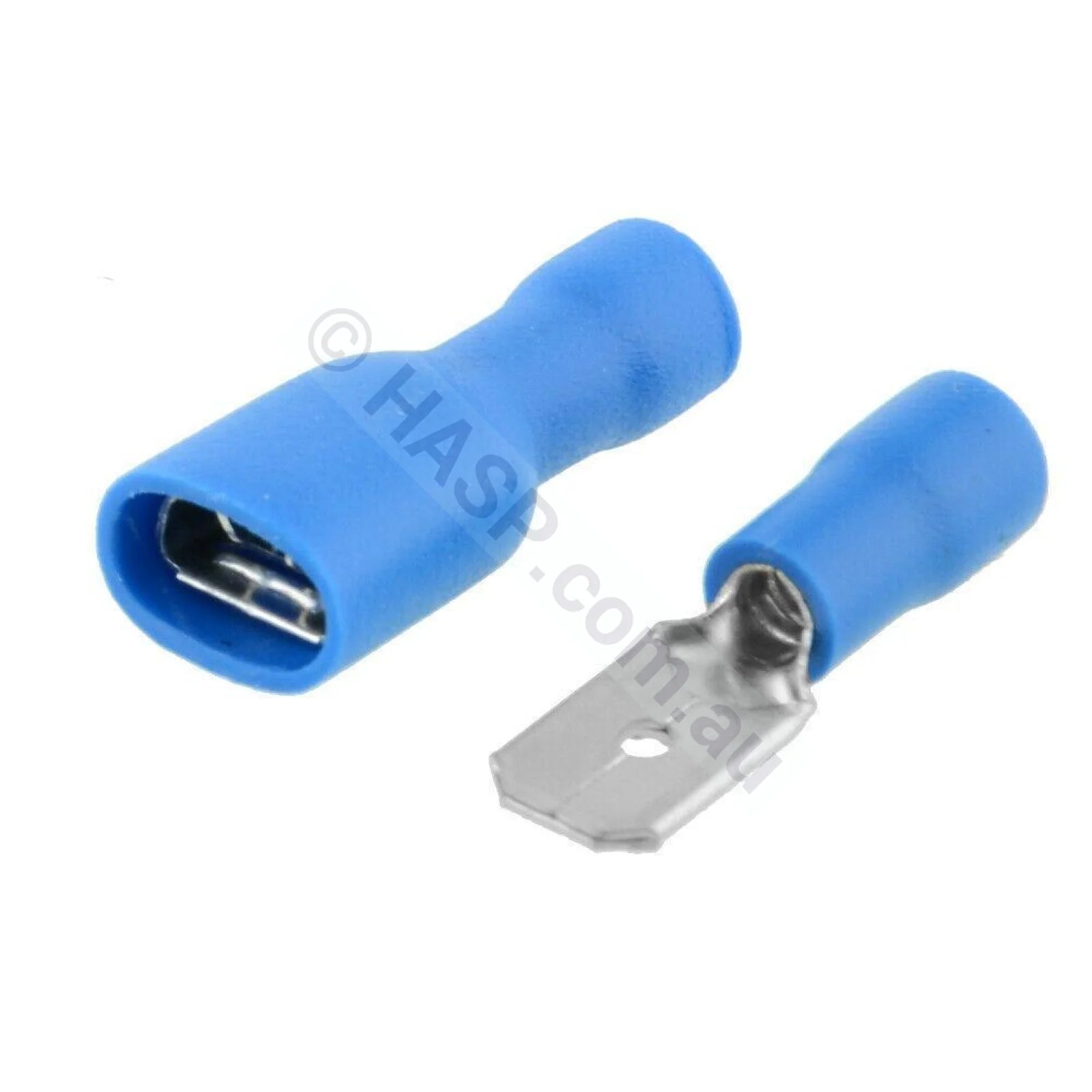 Blue Spade Terminal Connector - 6.3mm 1/4" - Insulated Crimp Style - Heater and Spa Parts