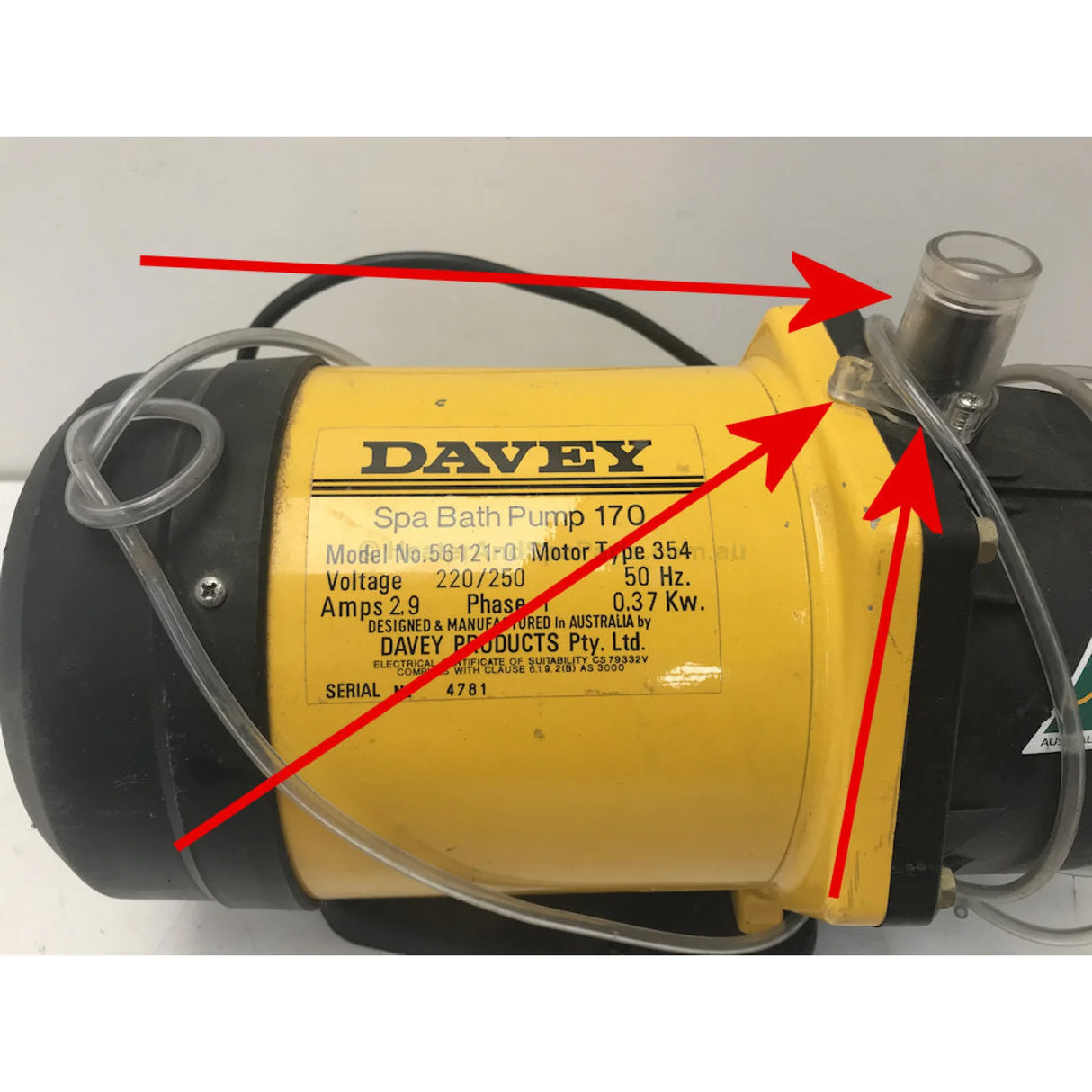 Davey Bath Pump Air Bleed - Obsolete