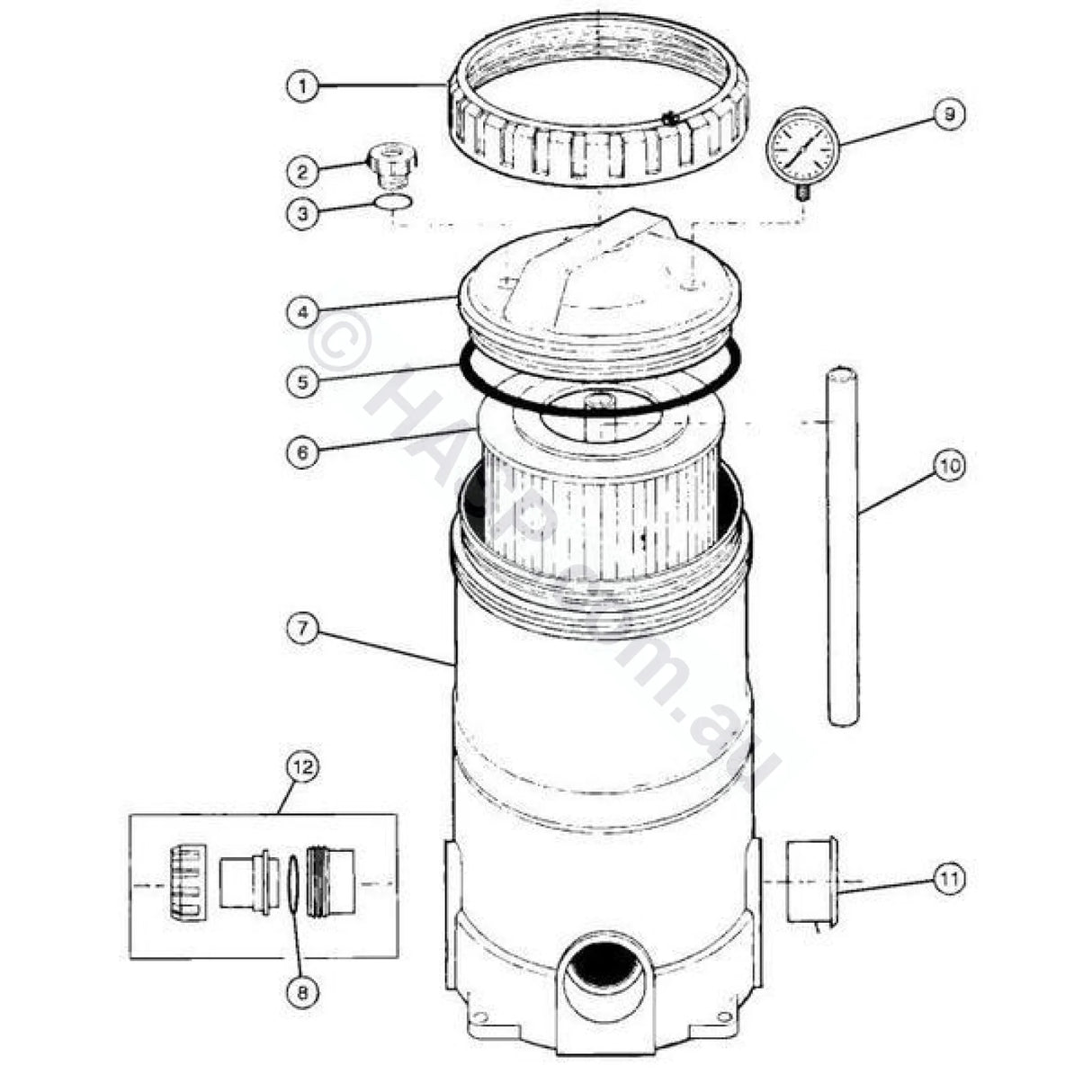 Davey CF / Monarch EcoPure Filter Lid Locking Ring - Heater and Spa Parts