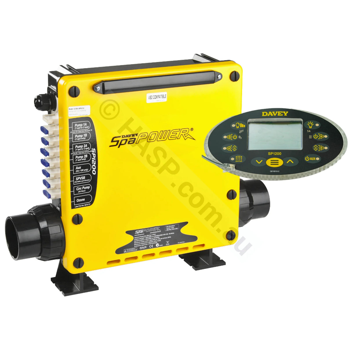 Davey Spa-Quip Spa Power 1200 Spa Control System - 3.0kw 4.5kw 6.0kw - Oval or Rectangle Touchpad Oval Touchpad / 6.0kW