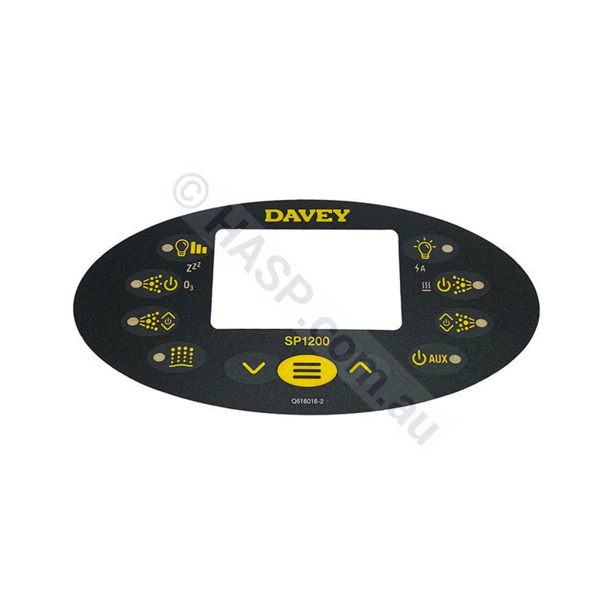 Davey Spa-Quip SP1200 Overlay - Oval - Touchpad Control Sticker Label - Spa Power 1200 - Pool & Spa