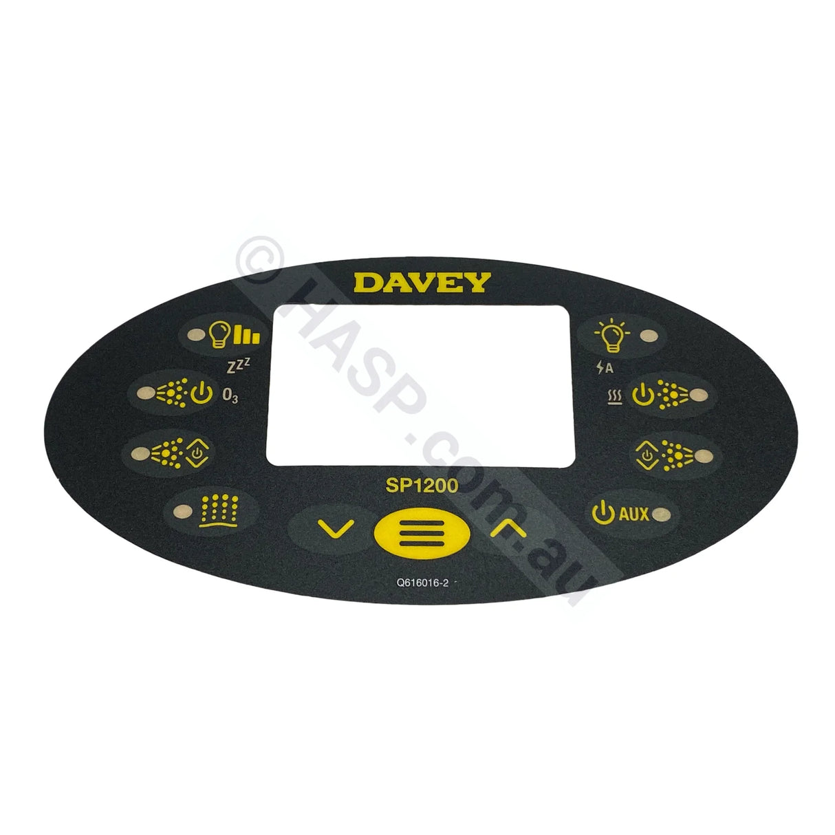 Davey Spa-Quip Sp1200 Overlay - Oval Touchpad Control Sticker Spa Power 1200
