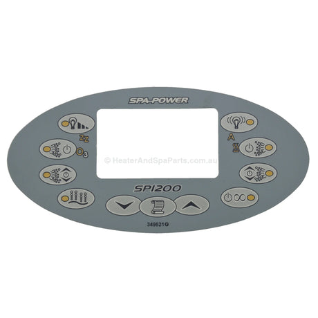 Davey Spa-Quip Sp1200 Overlay - Oval Touchpad Control Sticker Spa Power 1200