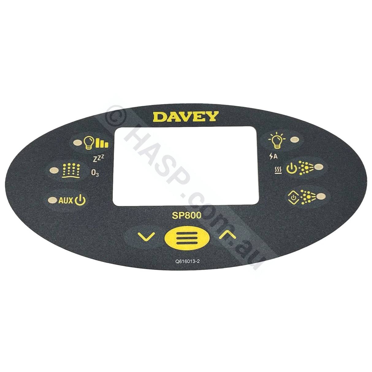 Davey Spa-Quip Sp800 Overlay - Oval Touchpad Control Sticker Spa Power 800