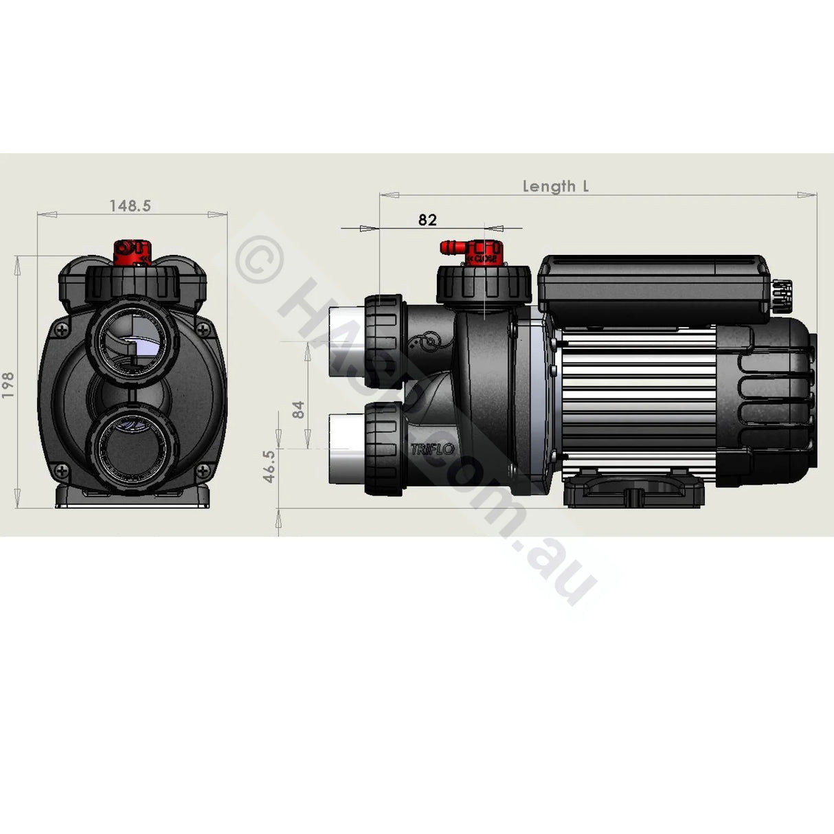 Edgetec Triflo 0.8HP Auto-Heat - OBSOLETE - SEE LISTING FOR INFO - Heater and Spa Parts