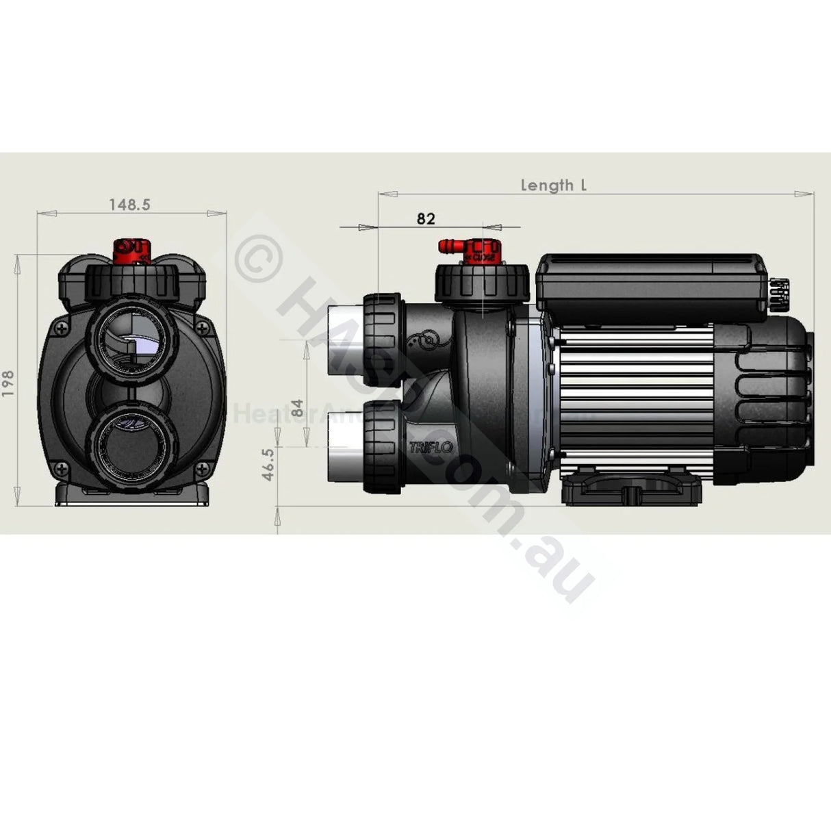 Edgetec Triflo 0.8HP Auto-Heat - OBSOLETE - SEE LISTING FOR INFO - Heater and Spa Parts