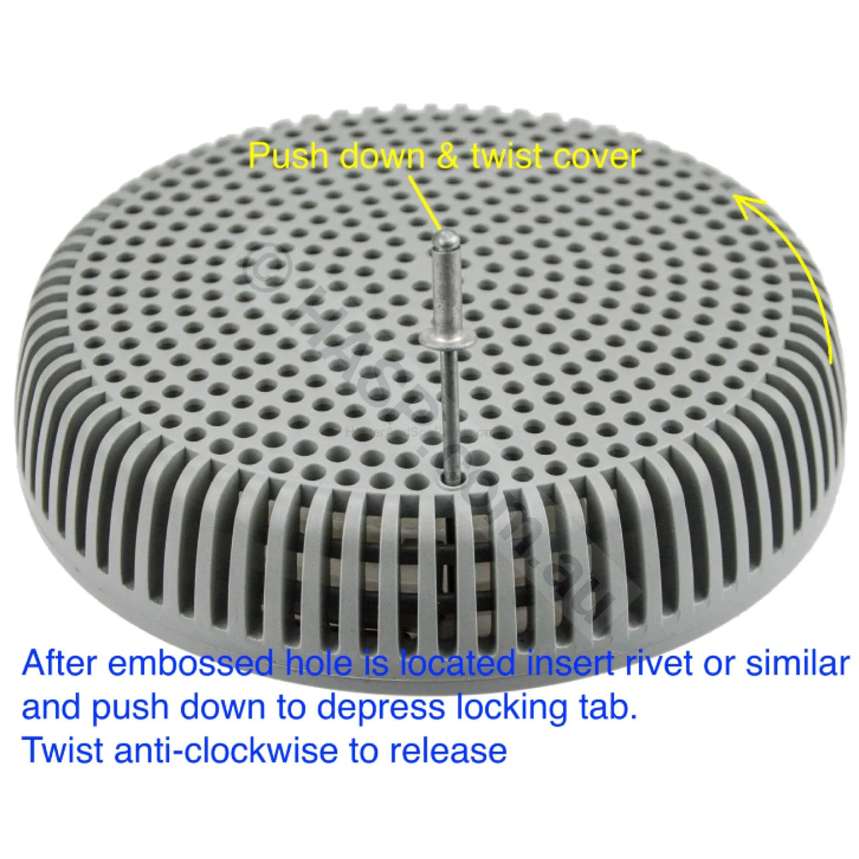 Edgetec Spa Bath Suction - Gray - 100mm - 192lpm - Heater and Spa Parts