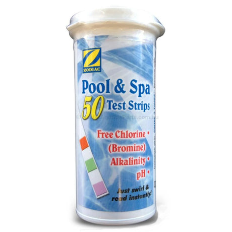 Free Chlorine or Bromine Test Strips for Spas - Zodiac 3 in 1 - Heater and Spa Parts