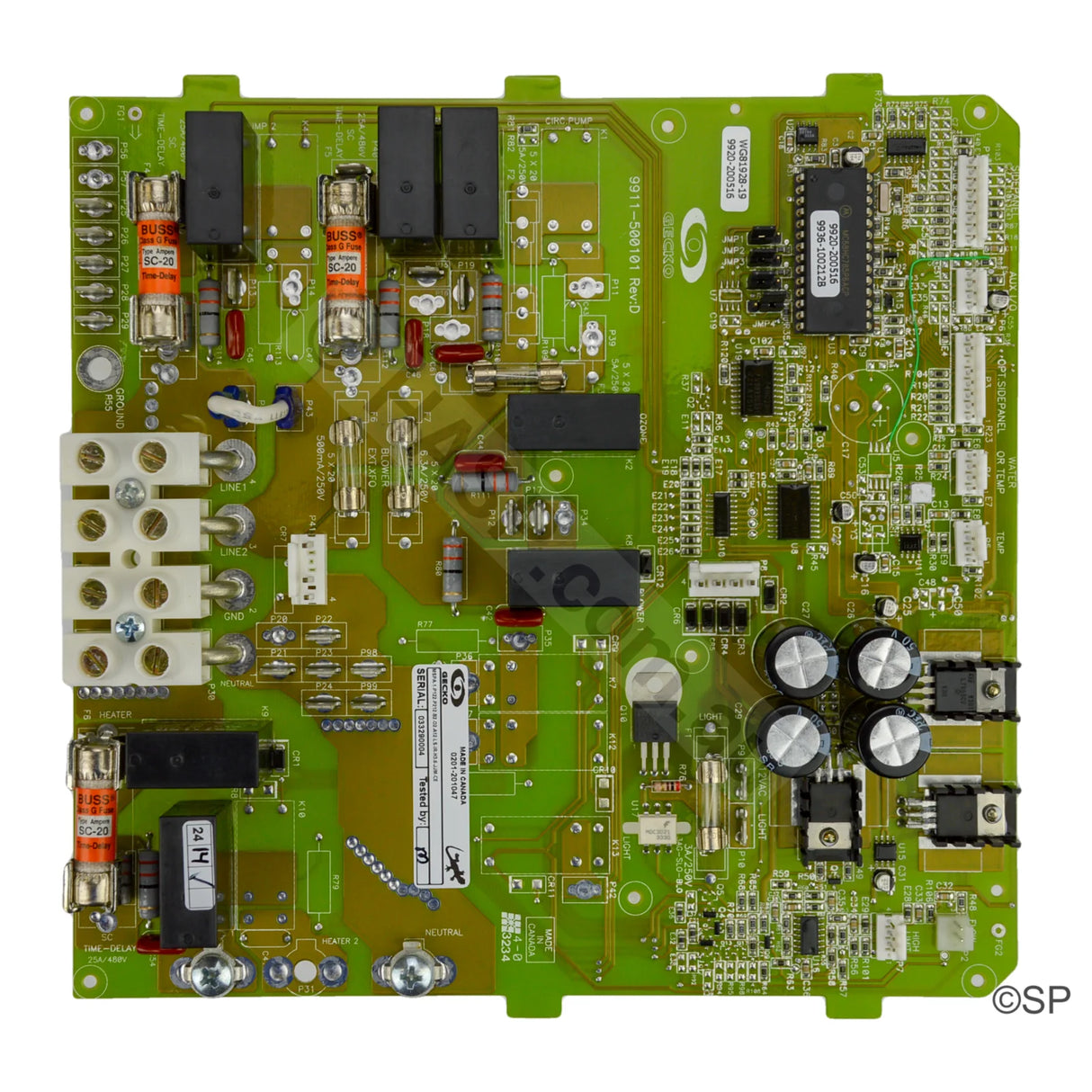 Gecko MSPA-1 circuit board PCB - Export CE 230v, 50Hz - Heater and Spa Parts