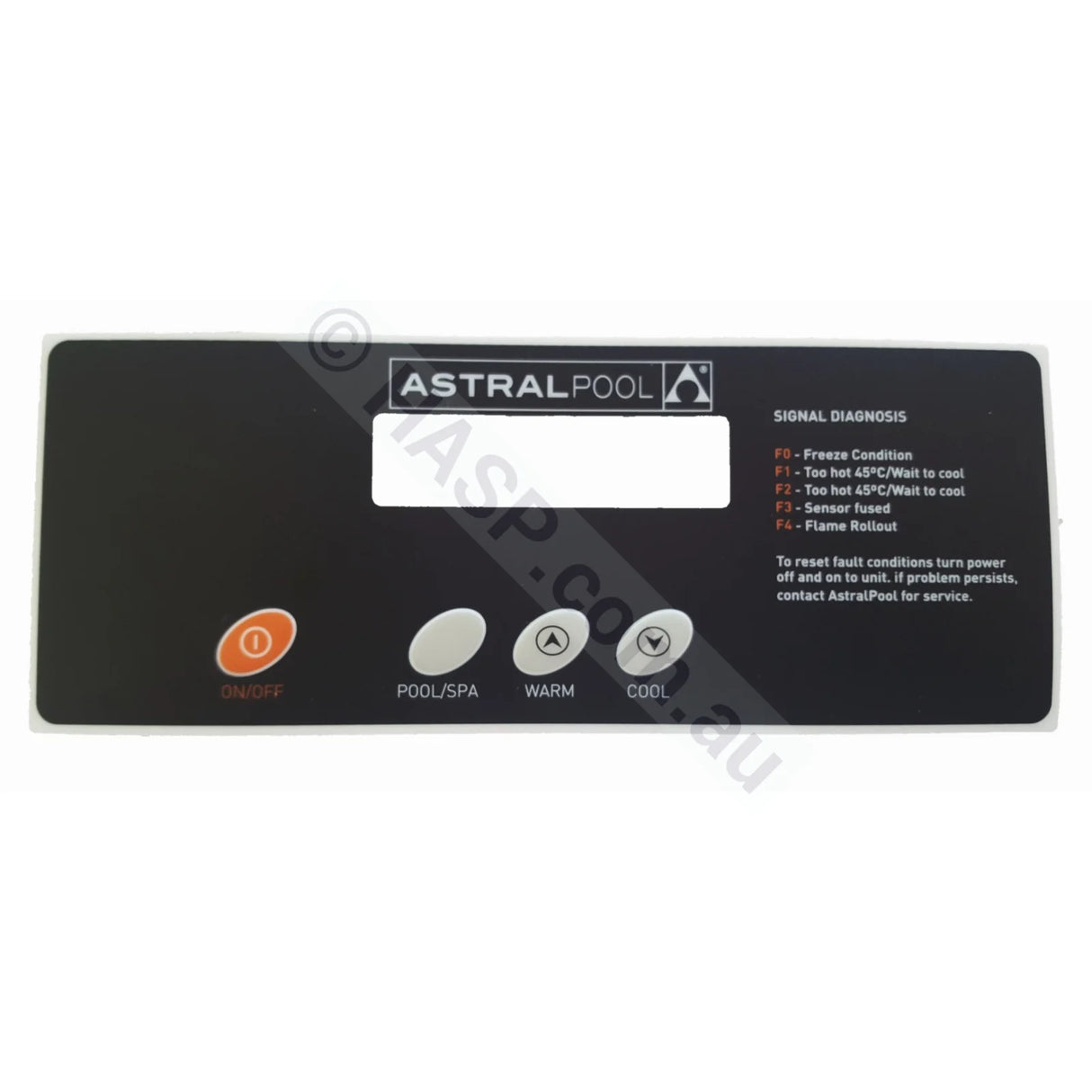 Hurlcon Astralpool MX HX JX WX Thermostat PCB Facia Label Decal Sticker - Heater and Spa Parts
