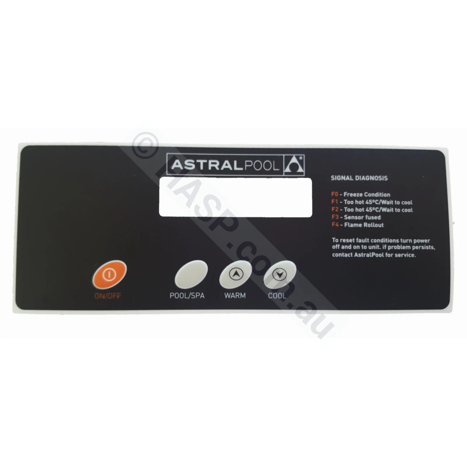 Hurlcon Astralpool MX HX JX WX Thermostat PCB Facia Label Decal Sticker - Heater and Spa Parts