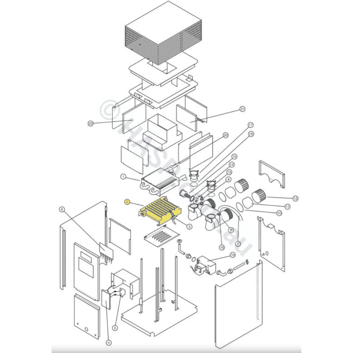 Hurlcon / Astralpool Hx Burner Assembly - Hx70 & Hx120