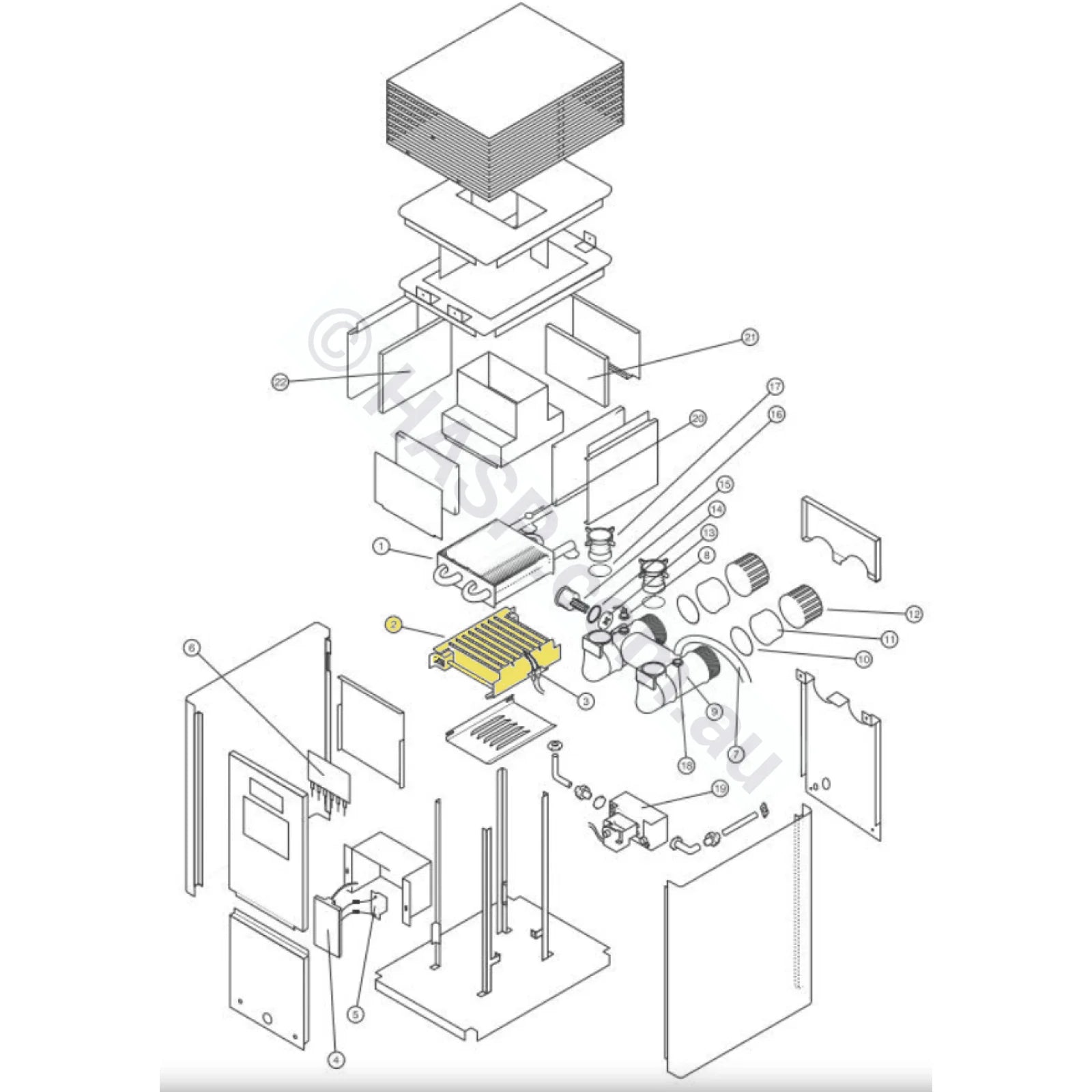 Hurlcon / Astralpool Hx Burner Assembly - Hx70 & Hx120