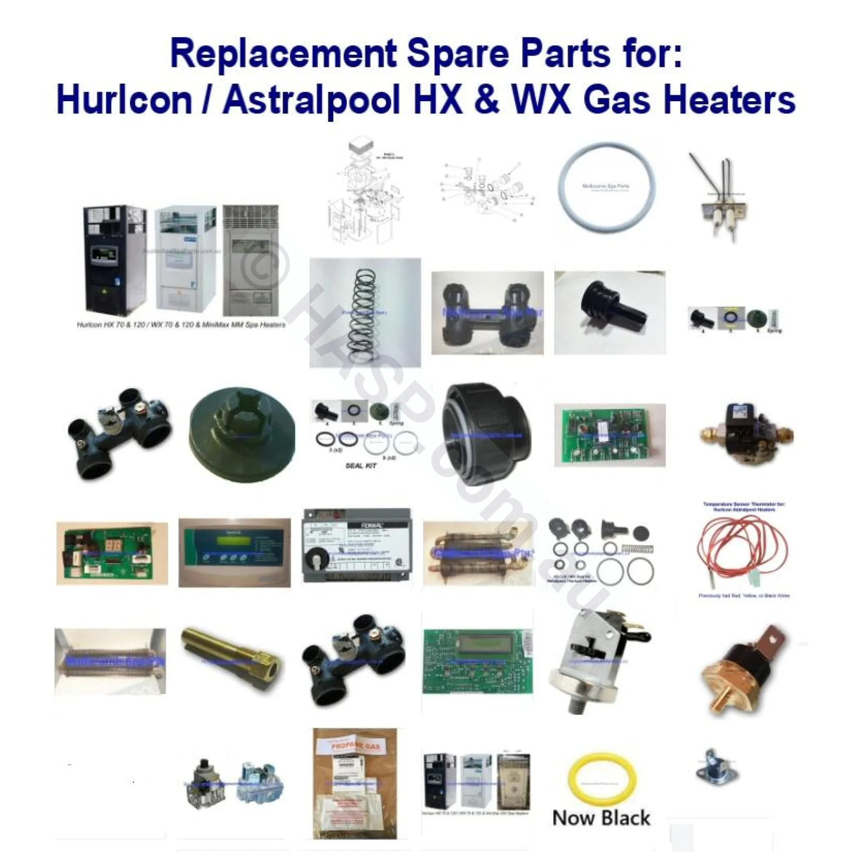Hurlcon Astralpool HX Gas Heater Spare Parts - HX70, HX120, HX150 - Choose From Links In Listing - Heater and Spa Parts