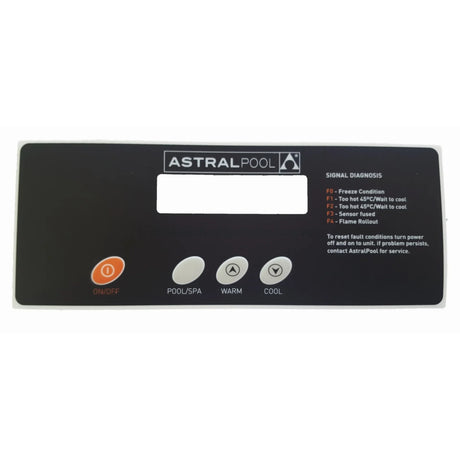 Hurlcon Astralpool MX HX JX WX Thermostat PCB Facia Label Decal Sticker - Heater and Spa Parts