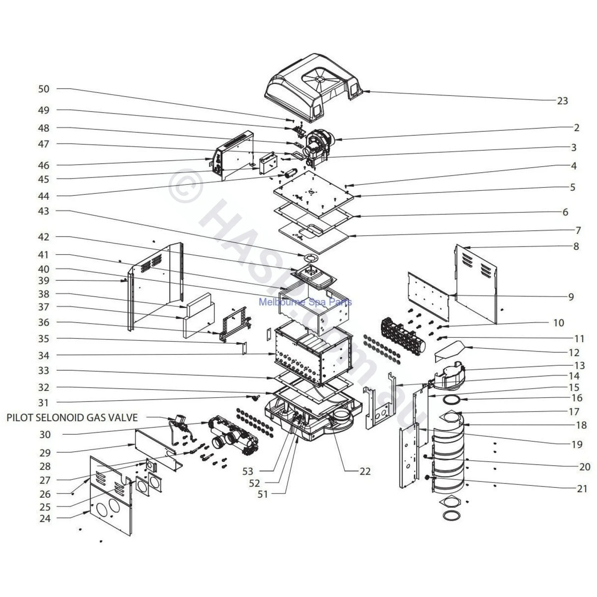 Hurlcon / Astralpool Viron & eVo Gas Pool & Spa Heater Spare Parts - Heater and Spa Parts