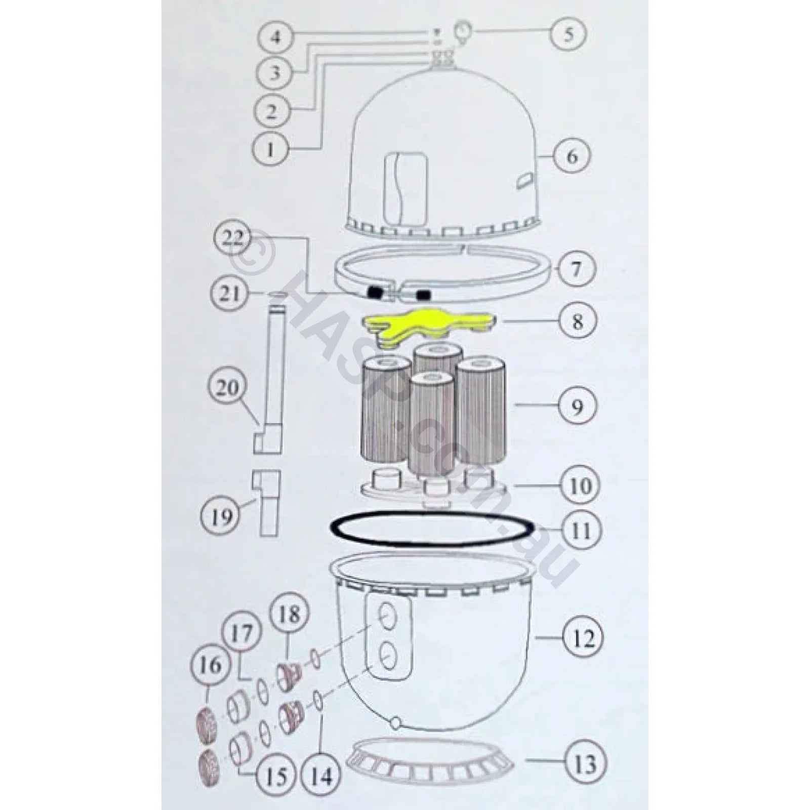 Hurlcon Gx Cartridge Filter Top Manifold