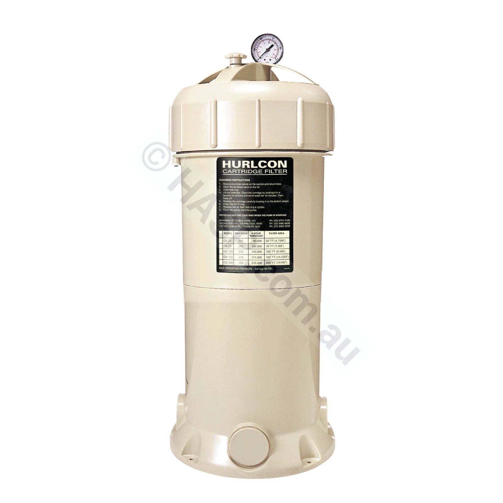 Hurlcon Qx Cartridge Filters - Qx50 Qx75 Qx100 Qx150 Qx200 And Spare Parts