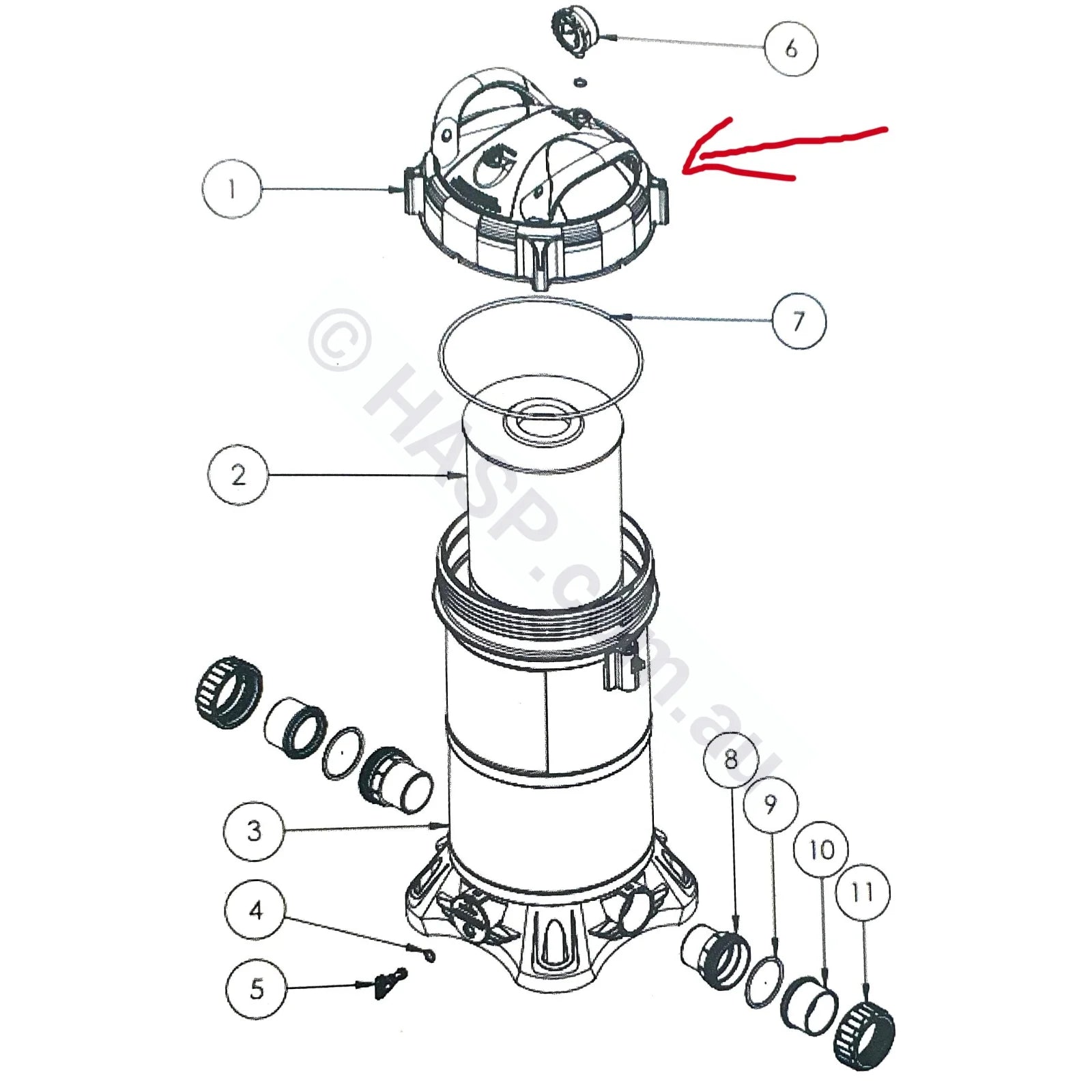 Lid for Astralpool ZX & Smart Cartridge Filters - Heater and Spa Parts