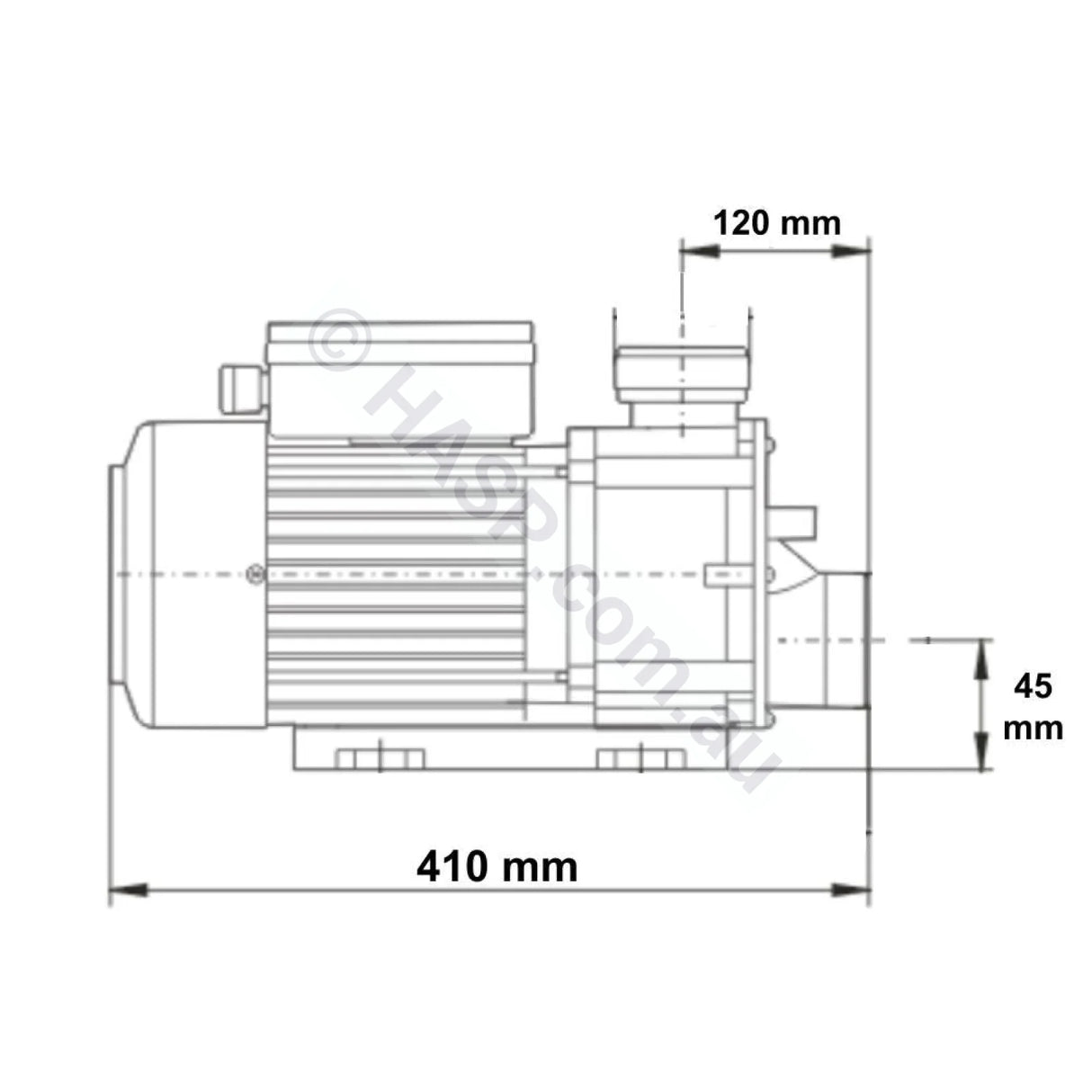 LX Whirlpool TDA 200 2.0HP Spa Jet & Circulation Pump - TDA200 Pump