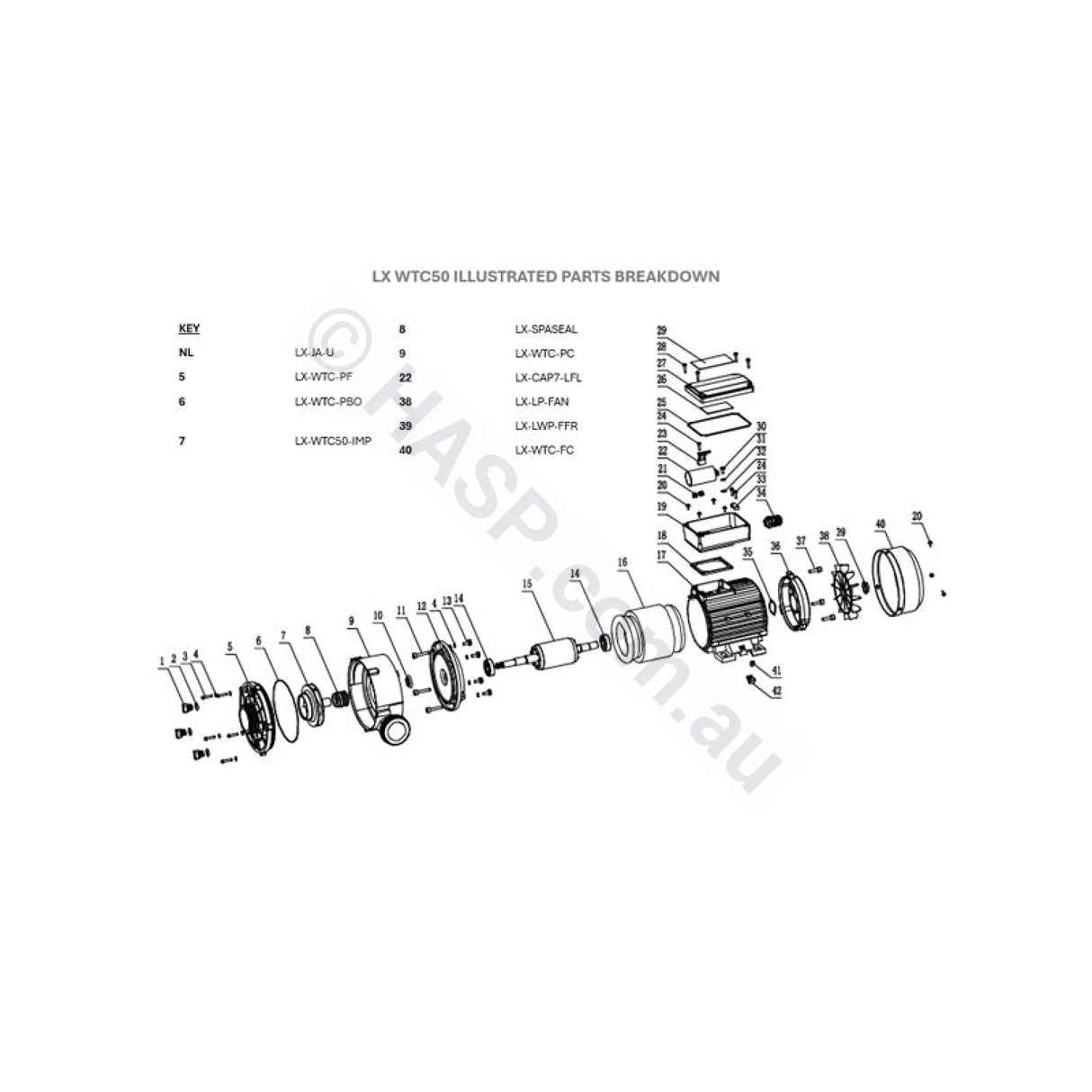 LX WTC50m / Spatex SXC35 Wet End Complete - Pump Parts