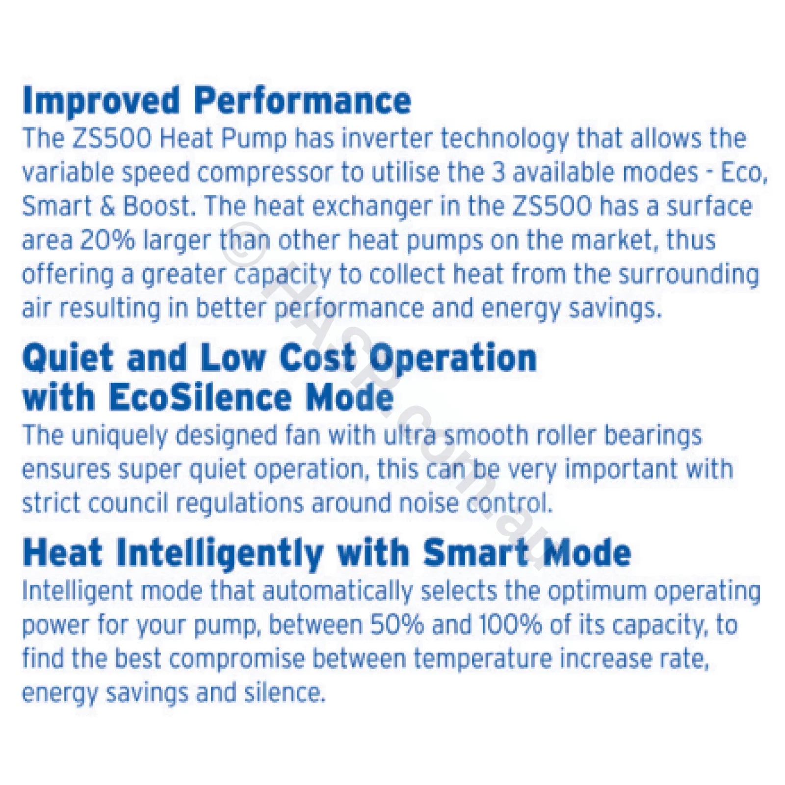 Zodiac ZS500 Heat Pump - 15kW & 20kW - Heater and Spa Parts