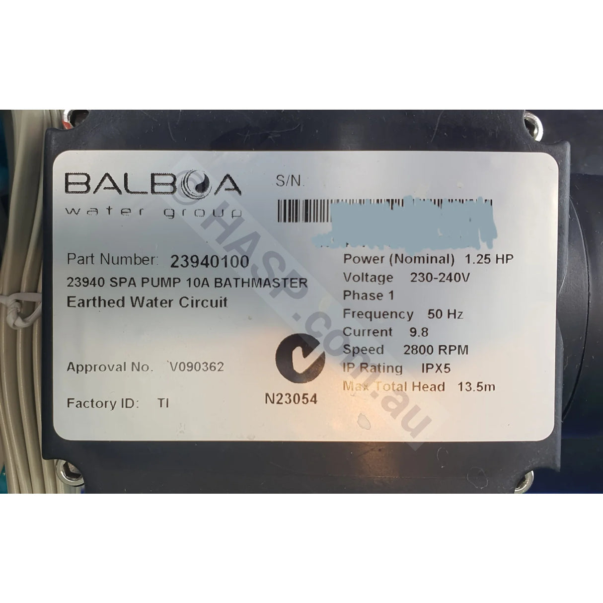 Onga Balboa 2394 1.25HP v2 Heated Spa Bath Pump - Replaces 23930 - Heater and Spa Parts