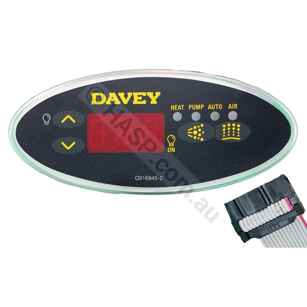 Davey Spaquip Spa Power SP 400, 500, 600, 601 Touchpad Control Panel Key Pad - Oval - Heater and Spa Parts