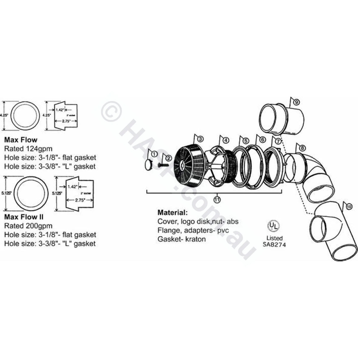 Pentair Max Flow II Spa Suction Cover - Pentair Pool Products - Monarch Spas & Others - Heater and Spa Parts