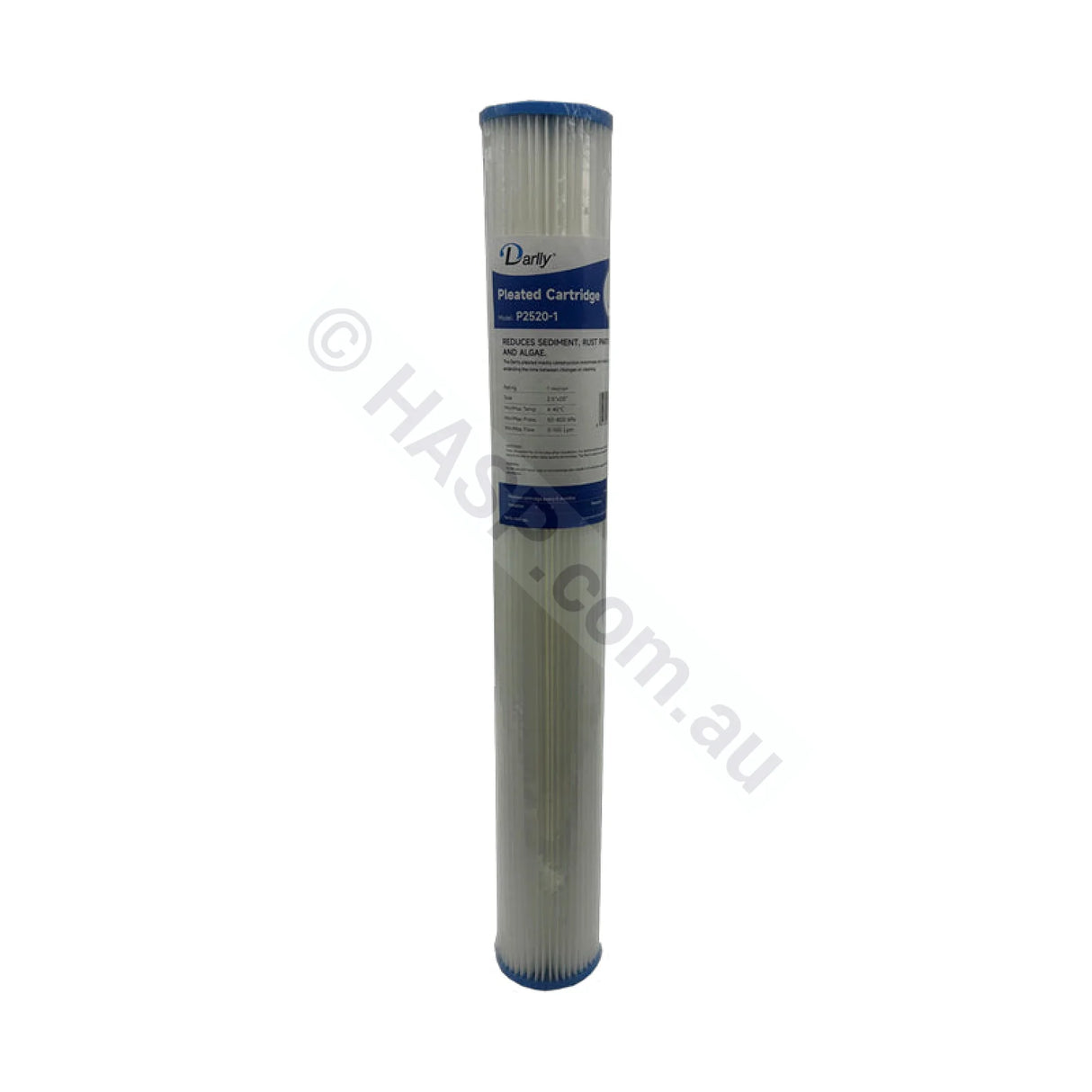 Pleated Sediment water filter cartridge, 1 micron, 2.5" x 20" Slimline (FC-P2520-1)