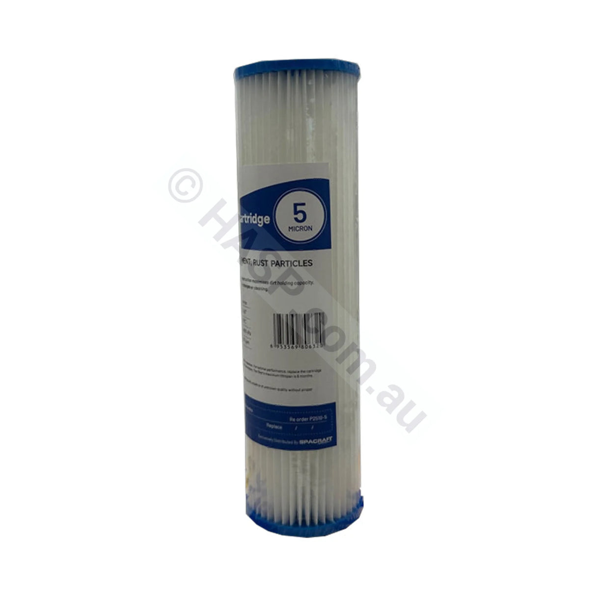 Pleated Sediment water filter cartridge, 5 micron, 2.5" x 10" Slimline (FC-P2510-5)