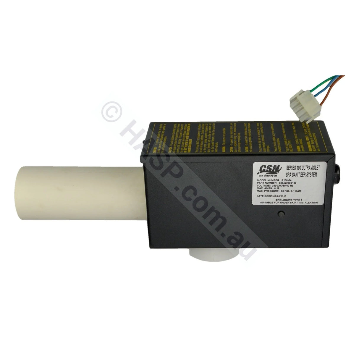 S100 Spa UV Sanitation System (up to 75lpm) w/ power splitter & adaptors - Heater and Spa Parts