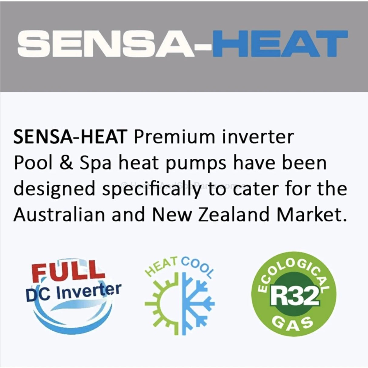 Sensa-Heat Premium Quiet Spa & Pool Heat Pumps - 9Kw / 13Kw 17Kw 21Kw 28Kw With Wifi