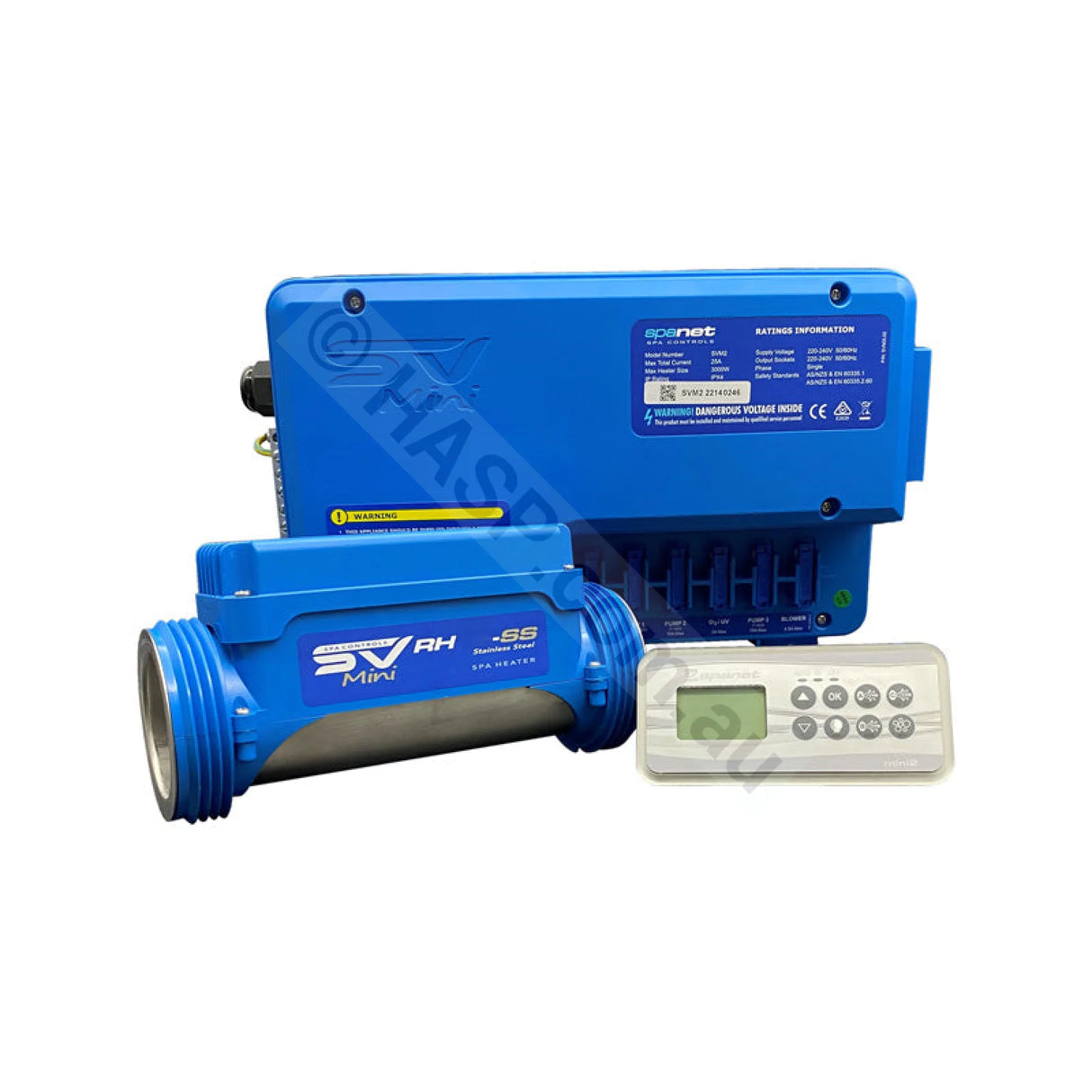 Spanet SV Mini 2-1.5kw(15amp) Controller 1.5kw Heater and Rectangle Touchpad