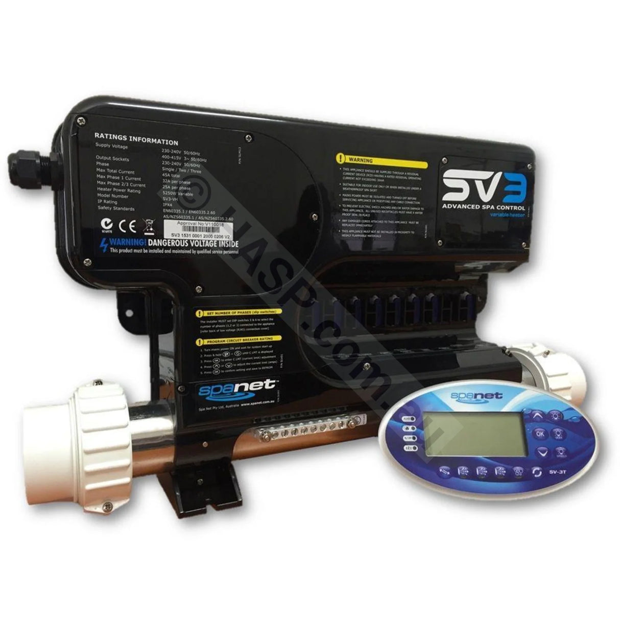 SpaNET SV3 Spa Controller and Spare Parts - also Vortex VSX4 3VH - Heater and Spa Parts