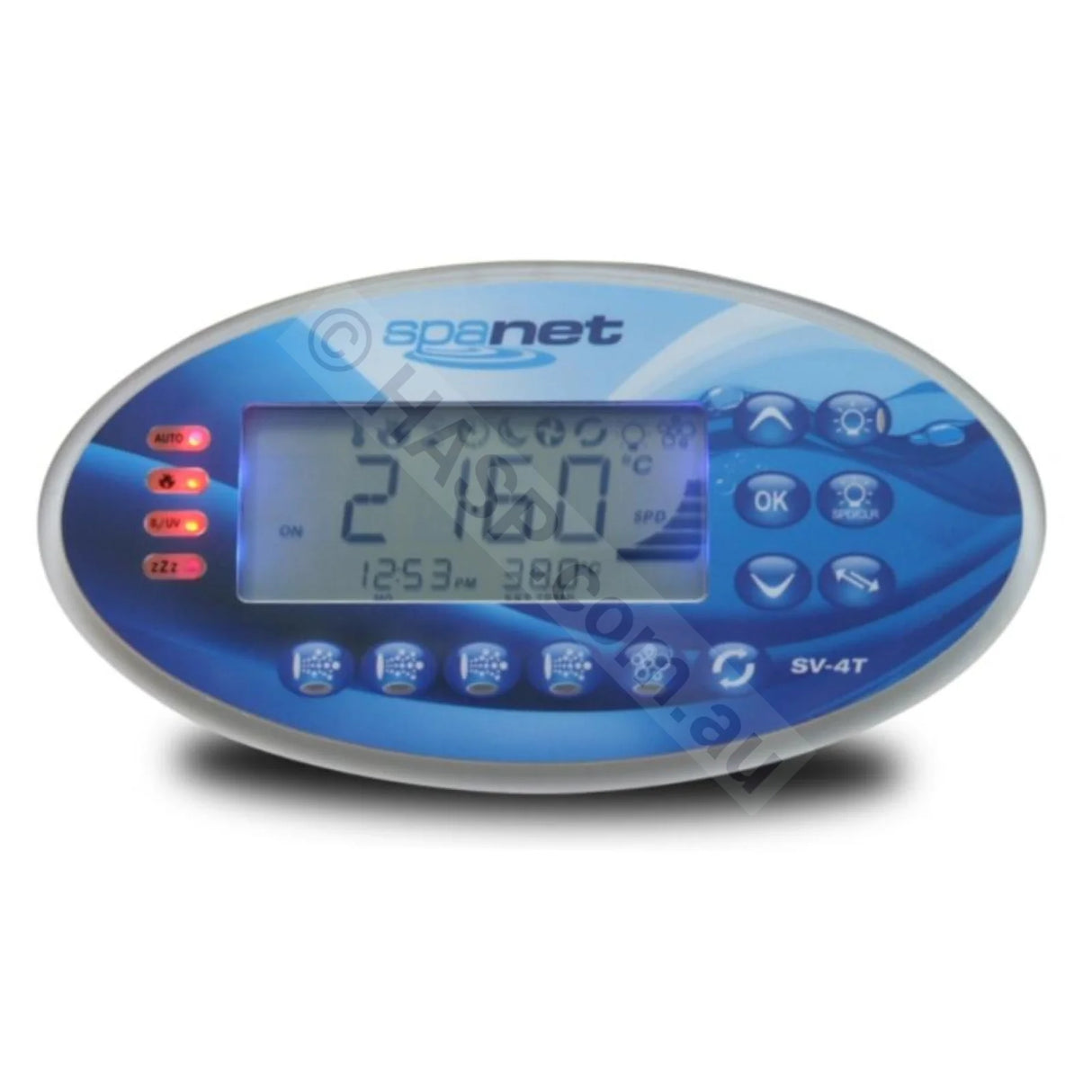 SpaNET SV-4T or Vortex Spas VSX4 4VH Touchpad Keypad Control Pad - Heater and Spa Parts