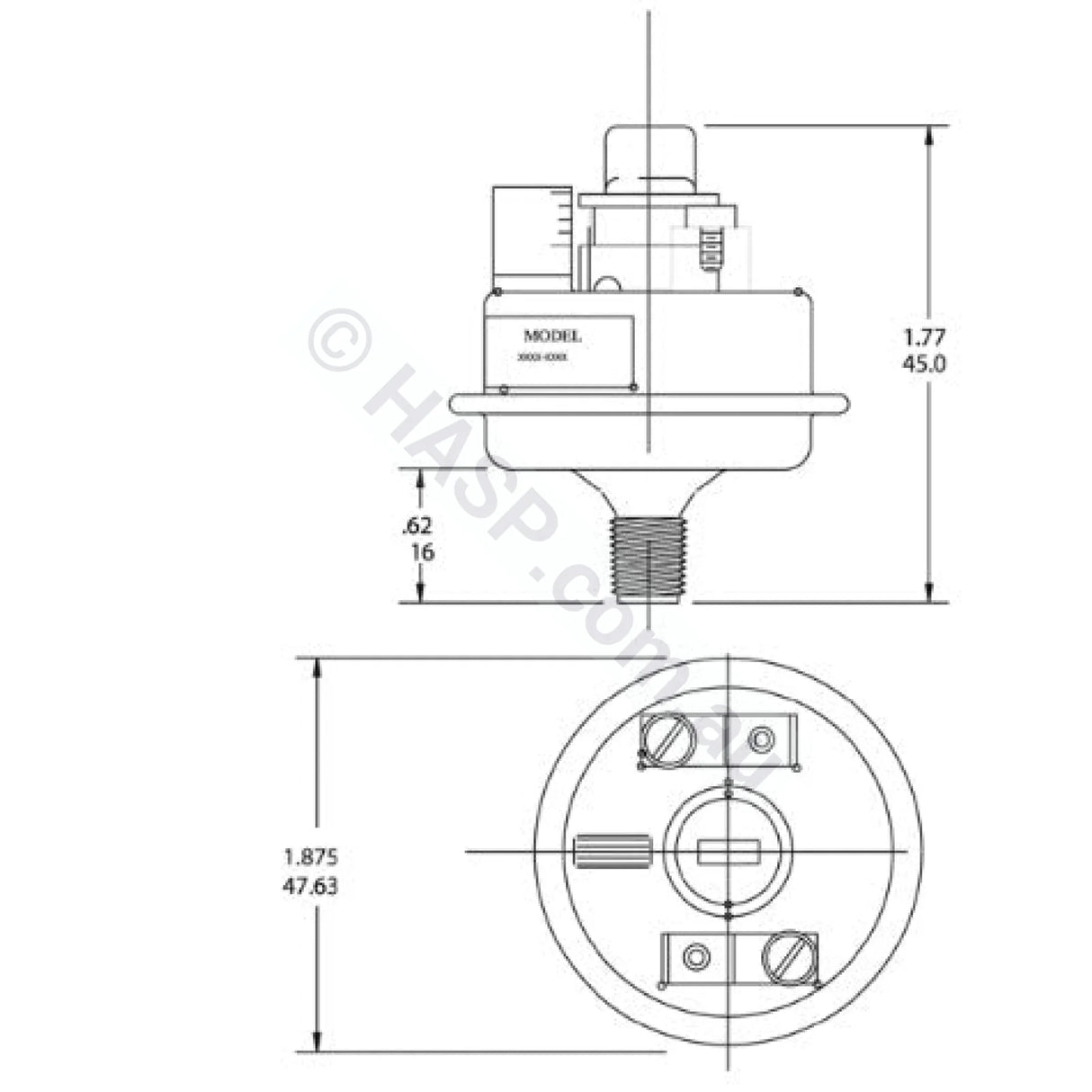 Tecmark Hydroquip Adjustable Pressure Switch - Universal - 1/8’’ NPT - 3902 3903 Electronic Parts