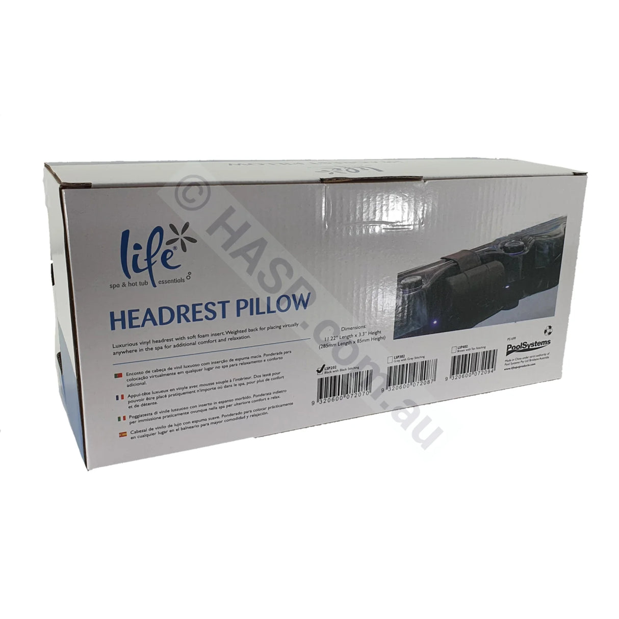 Universal Spa Headrest Pillow - Black Vinyl - Luxury - Heater and Spa Parts
