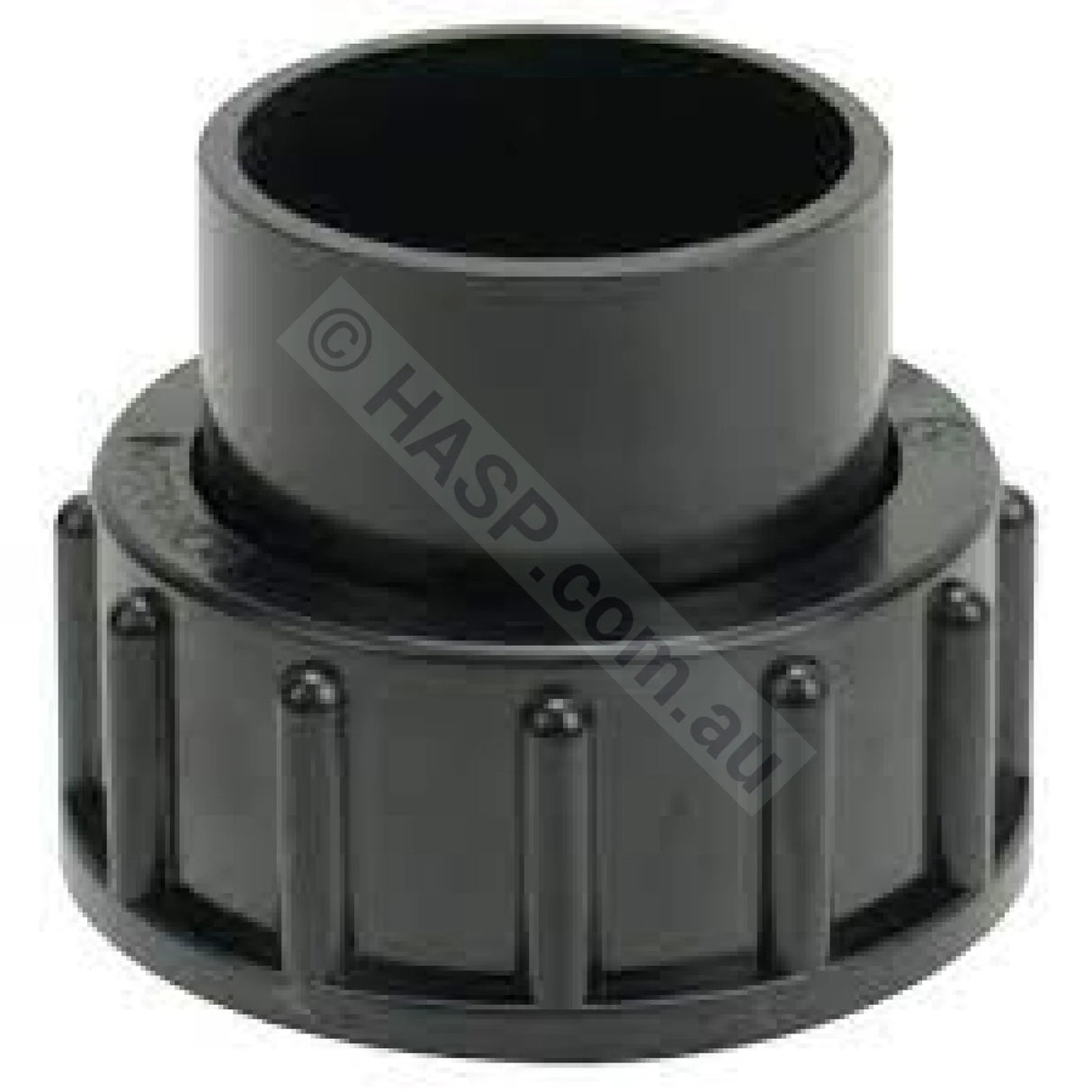 Genuine Waterco 40mm half barrel union 122243B with locking nut, glue-in tail piece and O-ring - suits Aquamite, Aquastream and 40mm multiport valves
