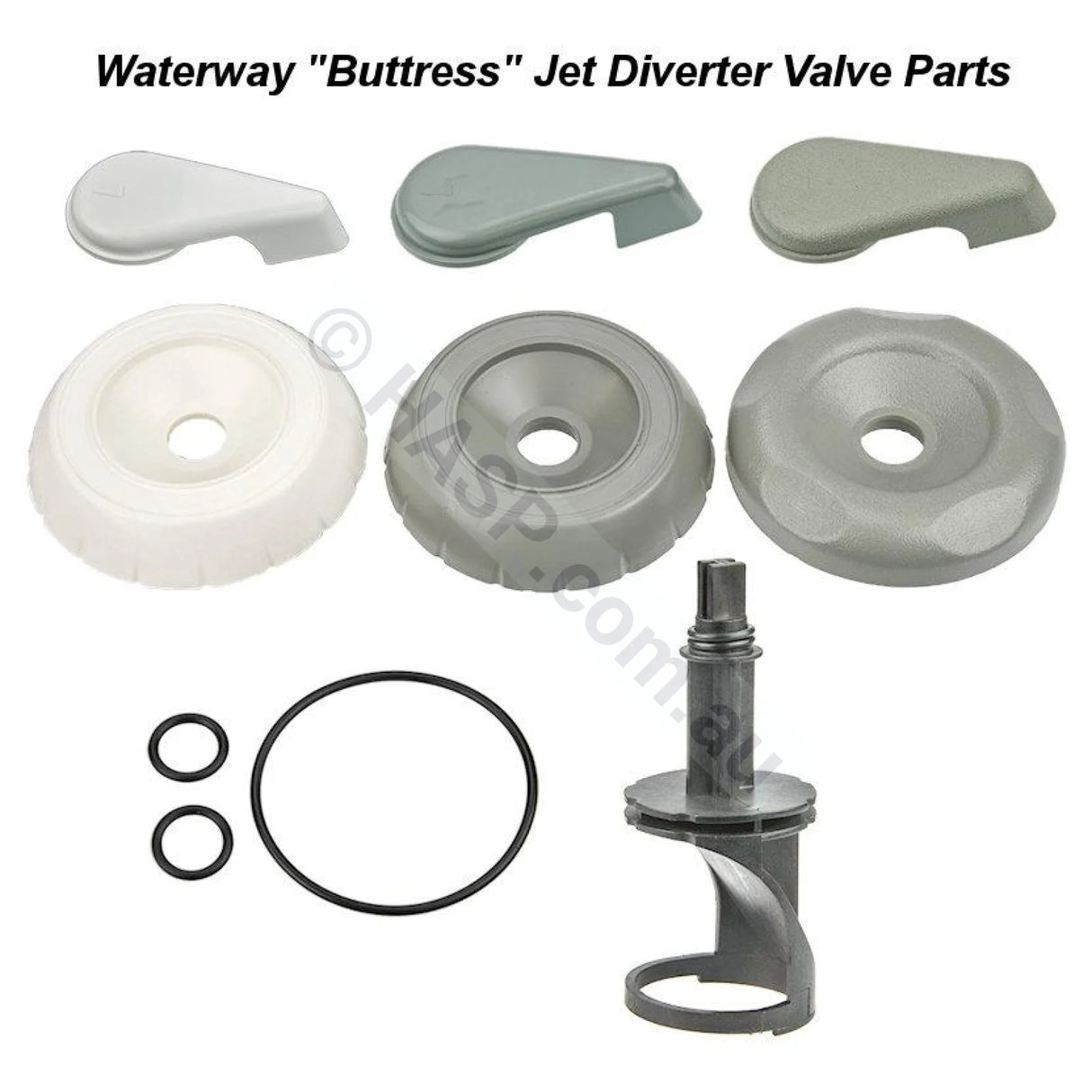 Waterway 50mm / 2" Spa Jet Diverter Valve Kit & Spare Parts - Valve, Rotor, Handle, Seals - Heater and Spa Parts