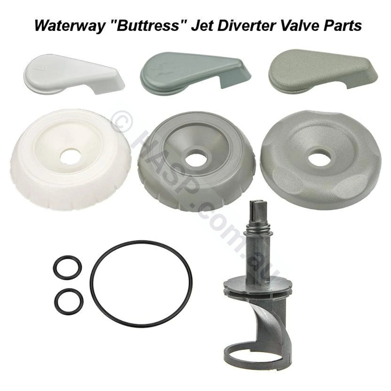 Waterway 50mm / 2" Spa Jet Diverter Valve Kit & Spare Parts - Valve, Rotor, Handle, Seals - Heater and Spa Parts