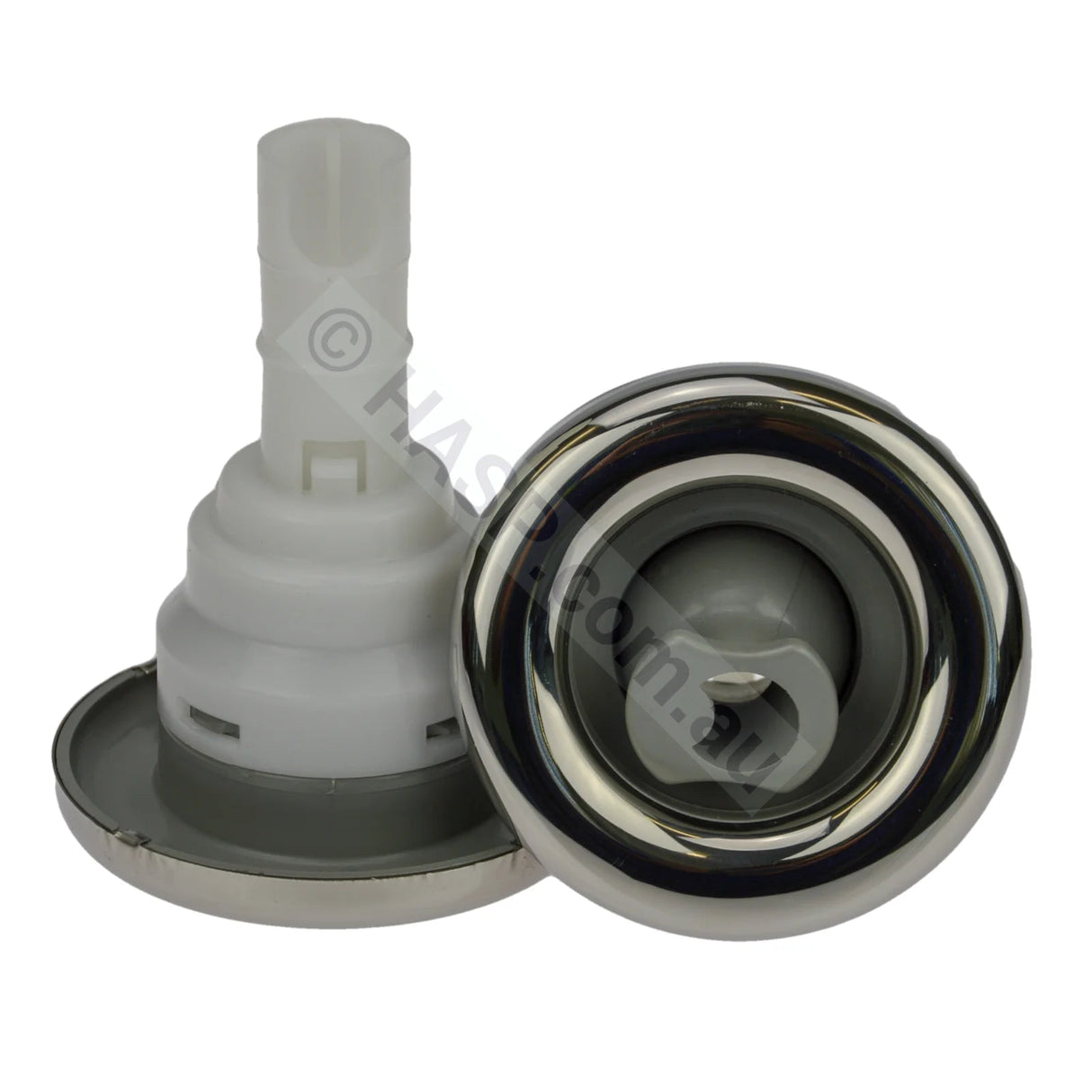 Waterway Poly Storm Roto - Grey w/stainless steel escutcheon - Snap-In - 90mm - Heater and Spa Parts