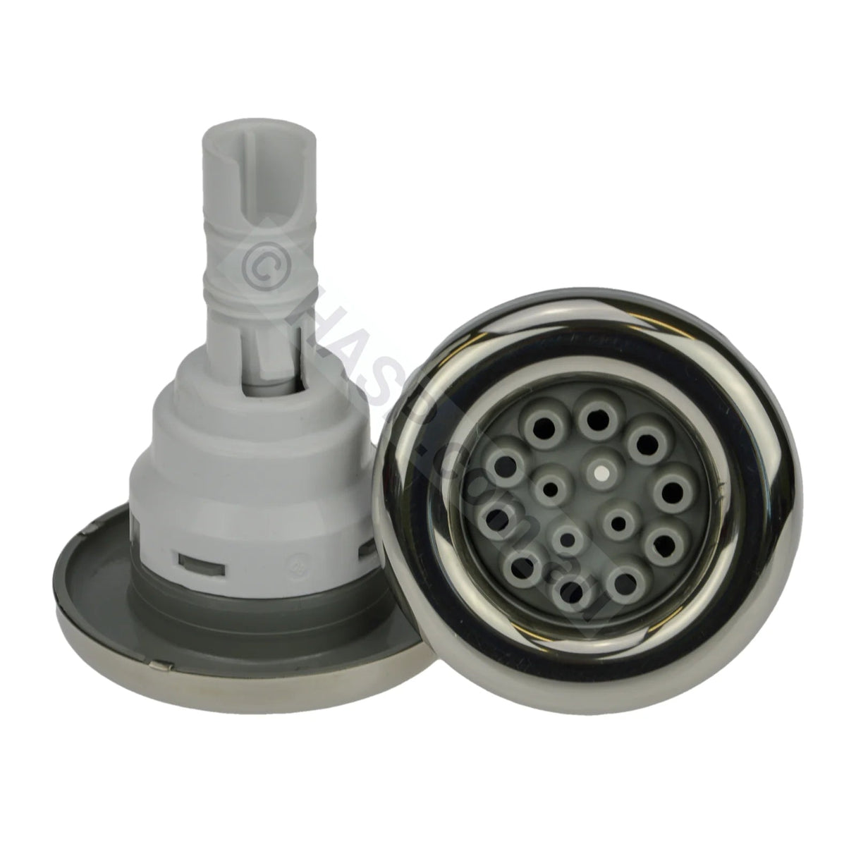 Waterway Poly Storm Stainless Steel Grey - Multi-Massage - Snap-In style - 90mm - Heater and Spa Parts